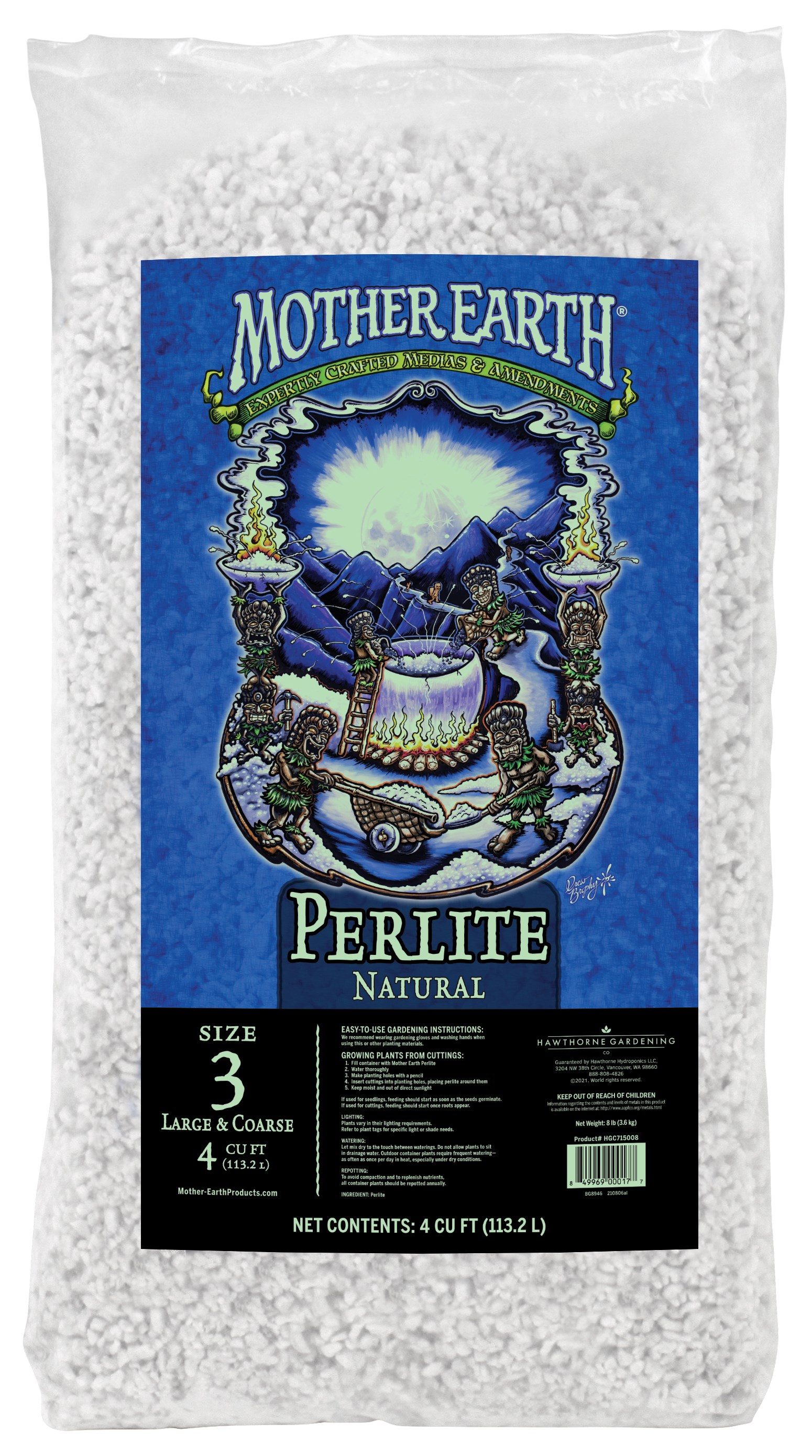 Mother Earth 4cf Size 3 Perlite — Single Unit
