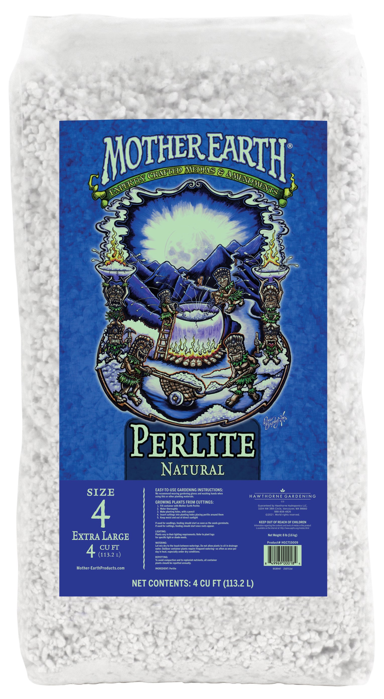 Mother Earth 4cf Size 4 Perlite — Single Unit