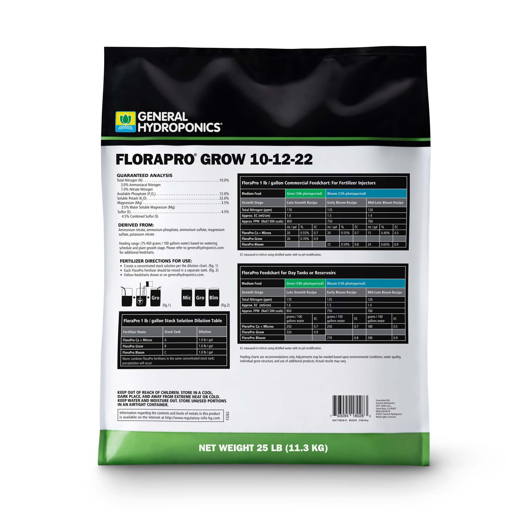 General Hydroponics 25# FloraPro Grow 10-12-22 — Single Unit - Image 2