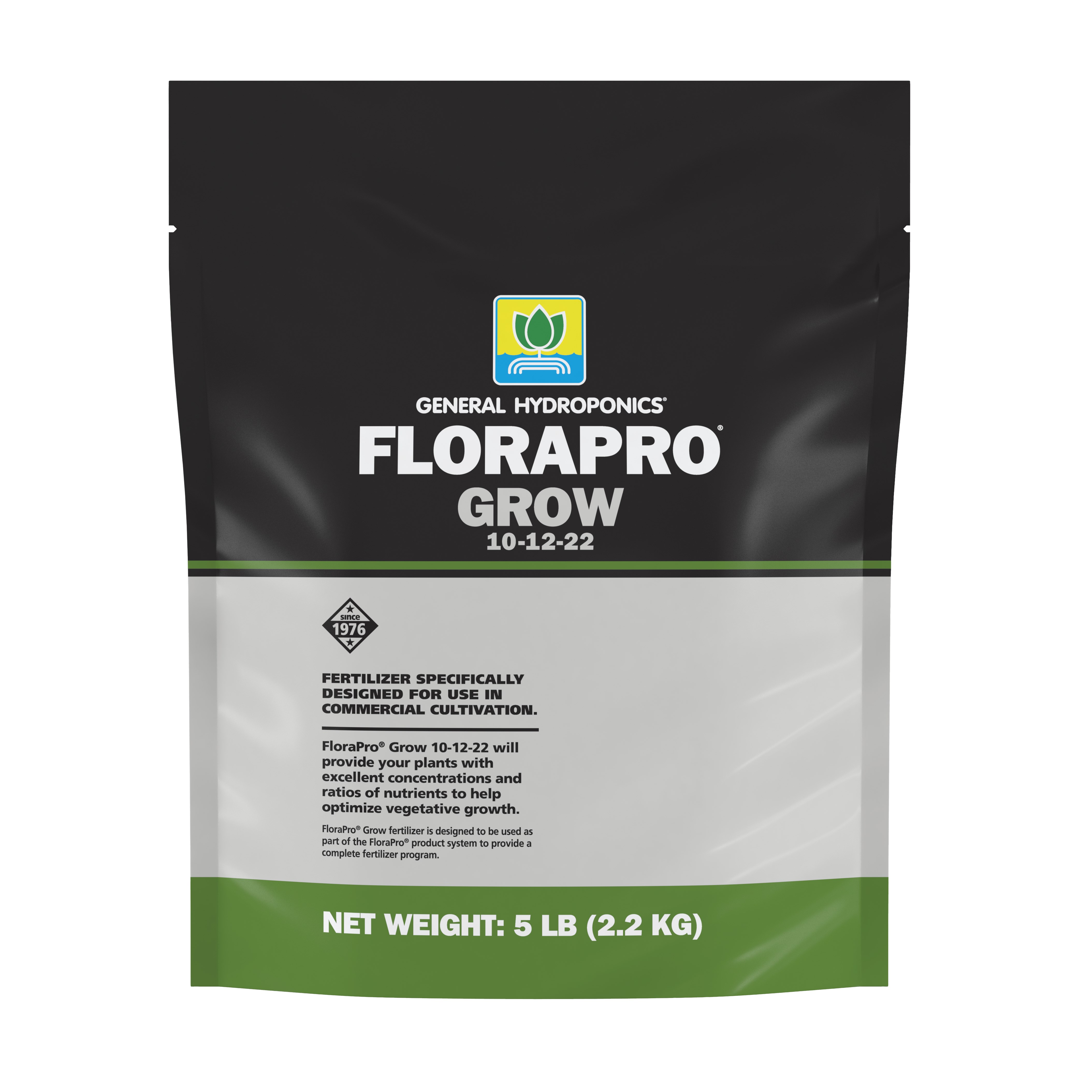 General Hydroponics 5# FloraPro Grow 10-12-22 — Single Unit