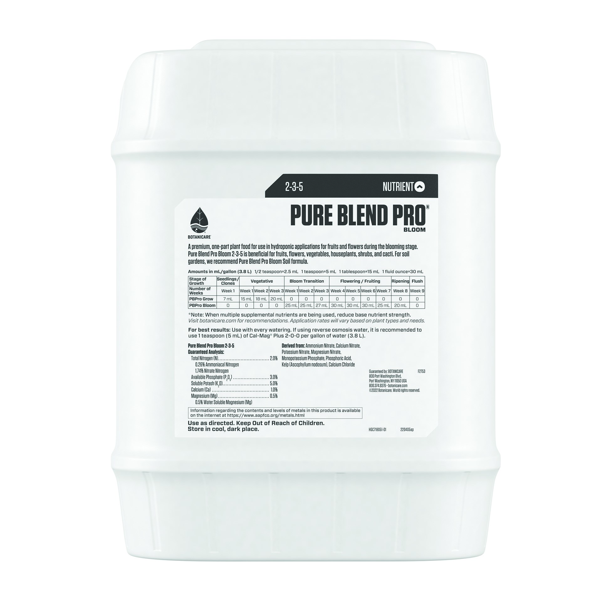 Botanicare 5gal Pure Blend Pro Bloom 2-3-5 — Single Unit - Image 2