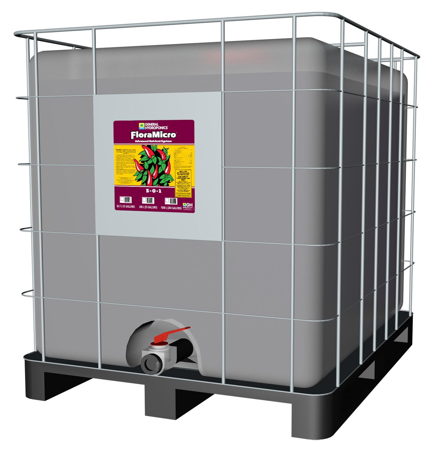 General Hydroponics 275gal Tote FloraMicro 5-0-1 — Single Unit