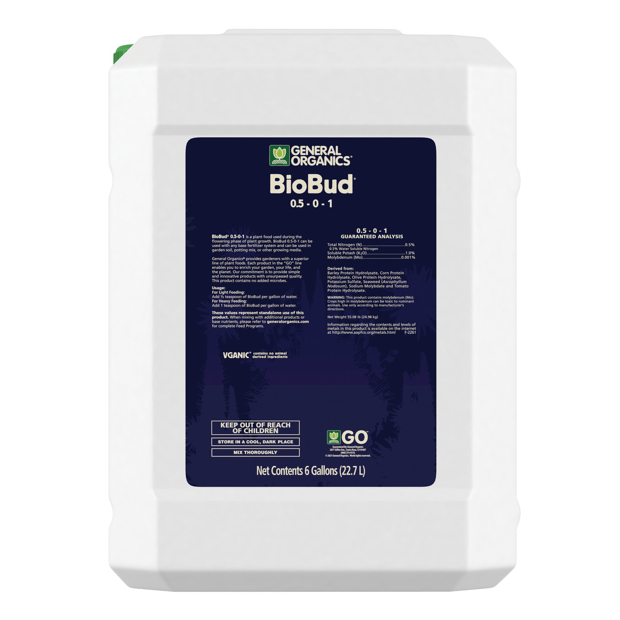 General Organics 6gal BioBud 0.5-0.1-1 — Single Unit - Image 3