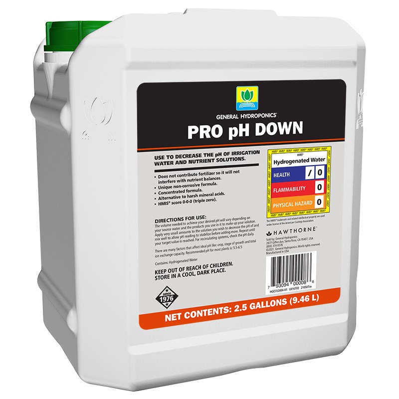 General Hydroponics 2.5gal PRO pH Down — Single Unit