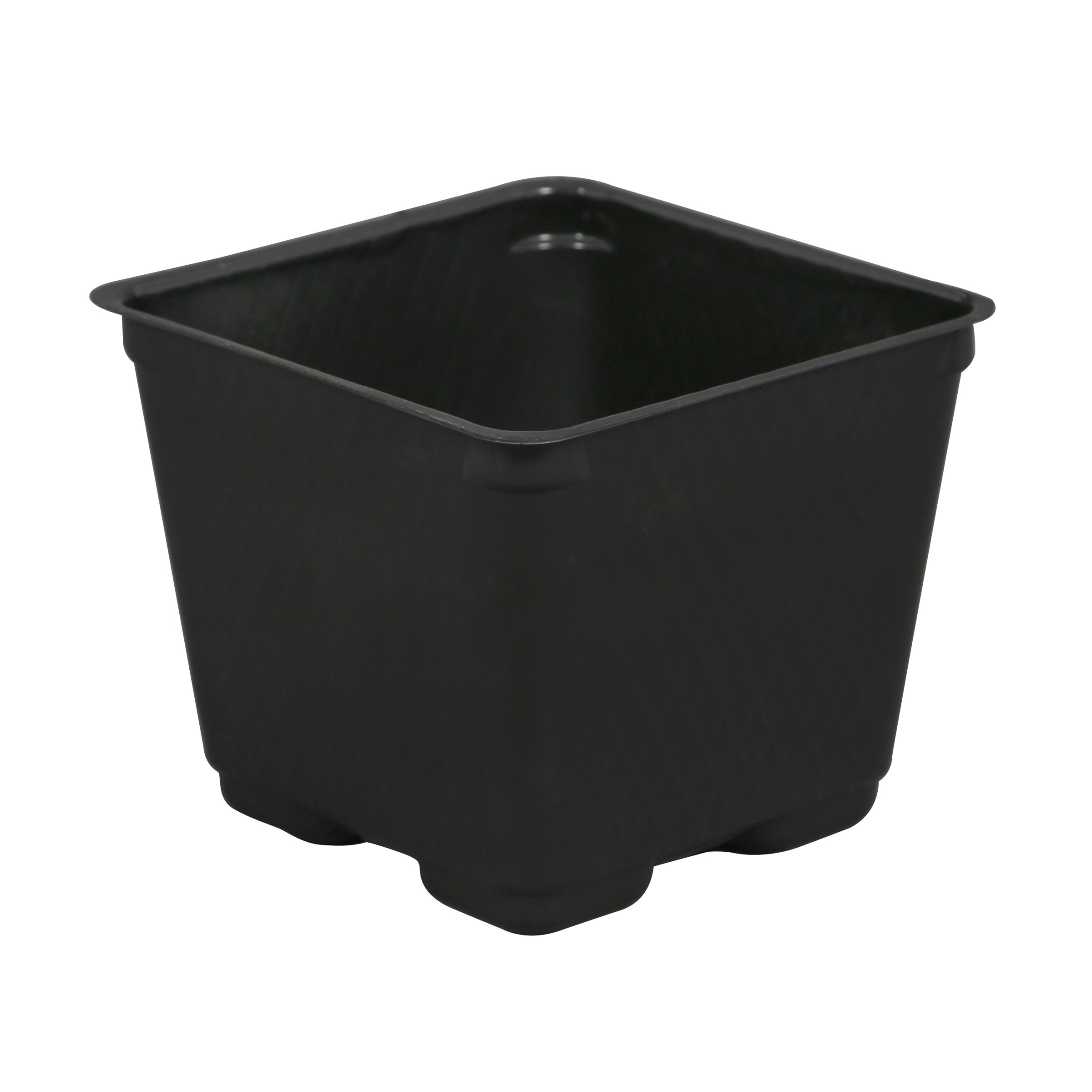 Gro Pro 4in Square Plastic Pot Black — Single Unit