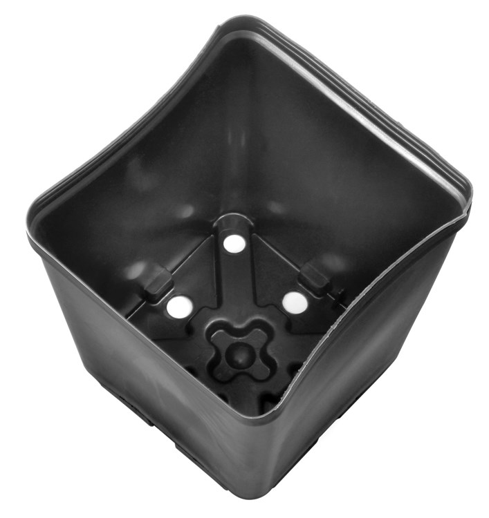 Gro Pro 5.5in x 5.5in x 6in Square Plastic Pot — Single Unit