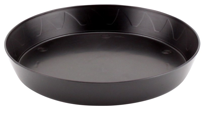 Gro Pro 8in Heavy Duty Saucer Black — Single Unit