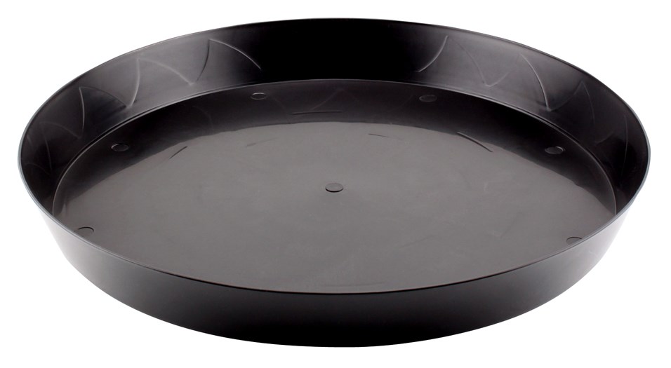 Gro Pro 16in Heavy Duty Saucer Black — Single Unit