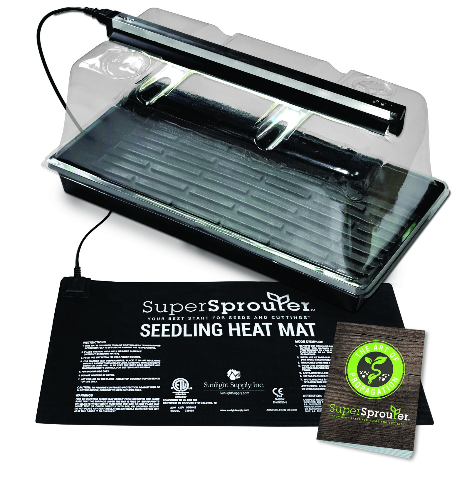 Super Sprouter Premium Heated Propagation Kit w/ T5 Light — Single Unit