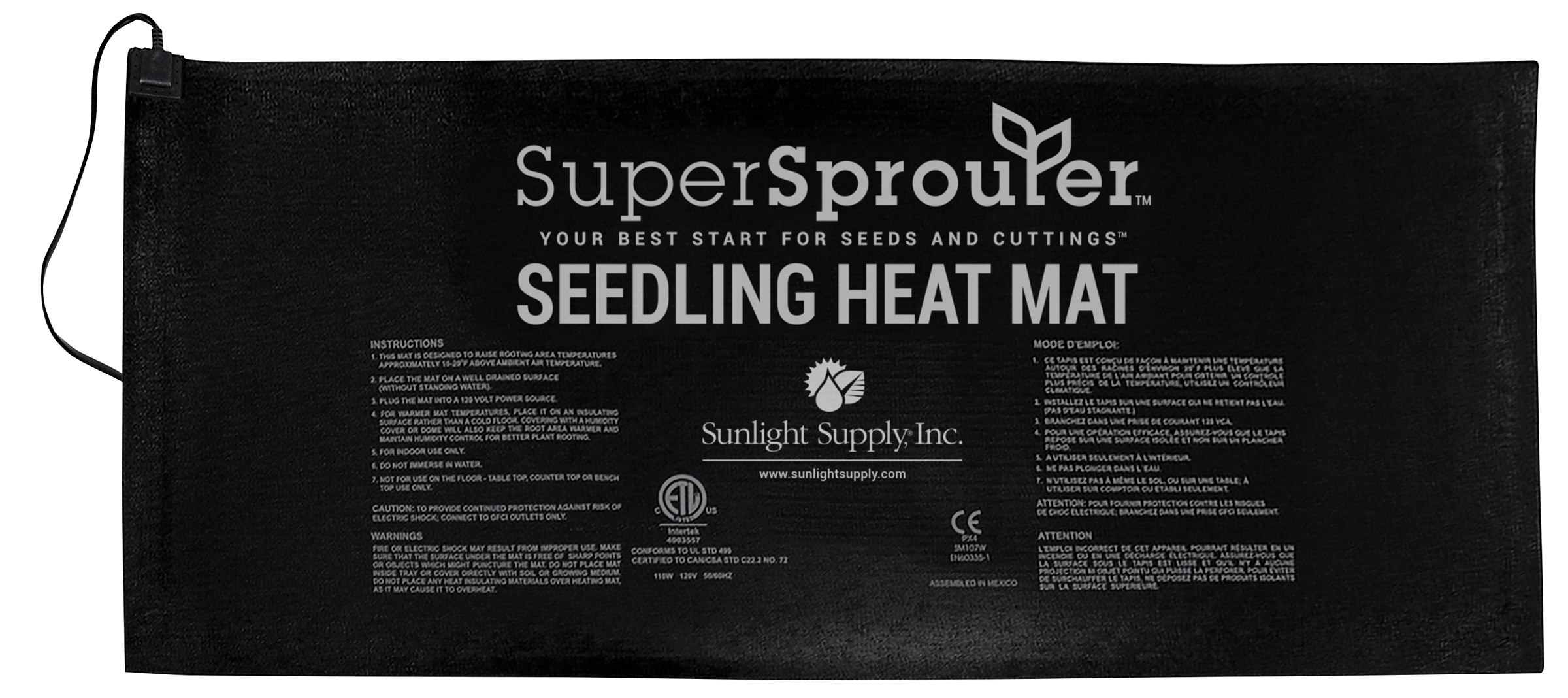 Super Sprouter 21in x 48in 4 Tray Seedling Heat Mat — Single Unit