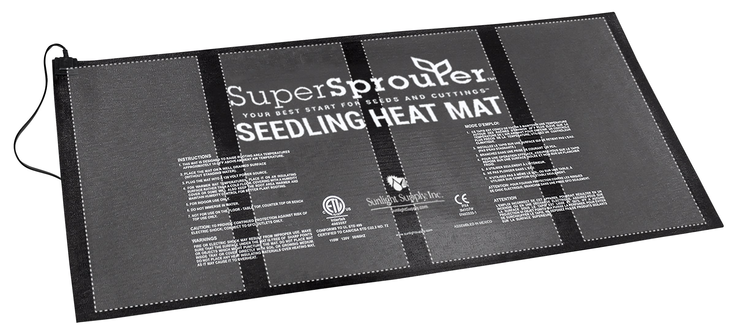 Super Sprouter 21in x 48in 4 Tray Seedling Heat Mat — Single Unit - Image 2