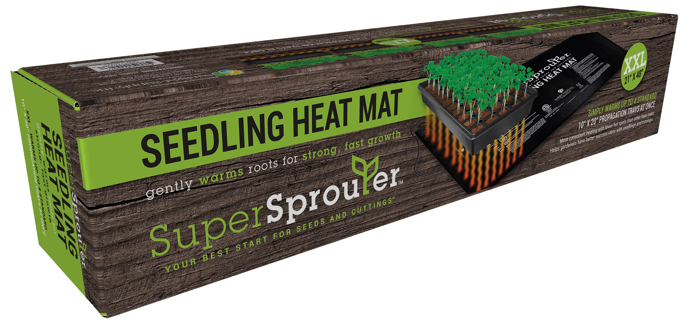 Super Sprouter 21in x 48in 4 Tray Seedling Heat Mat — Single Unit - Image 3