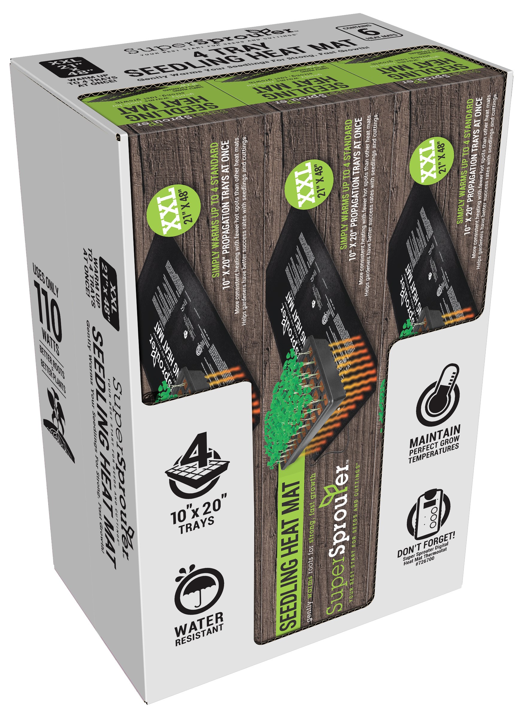 Super Sprouter 21in x 48in 4 Tray Seedling Heat Mat — Single Unit - Image 4