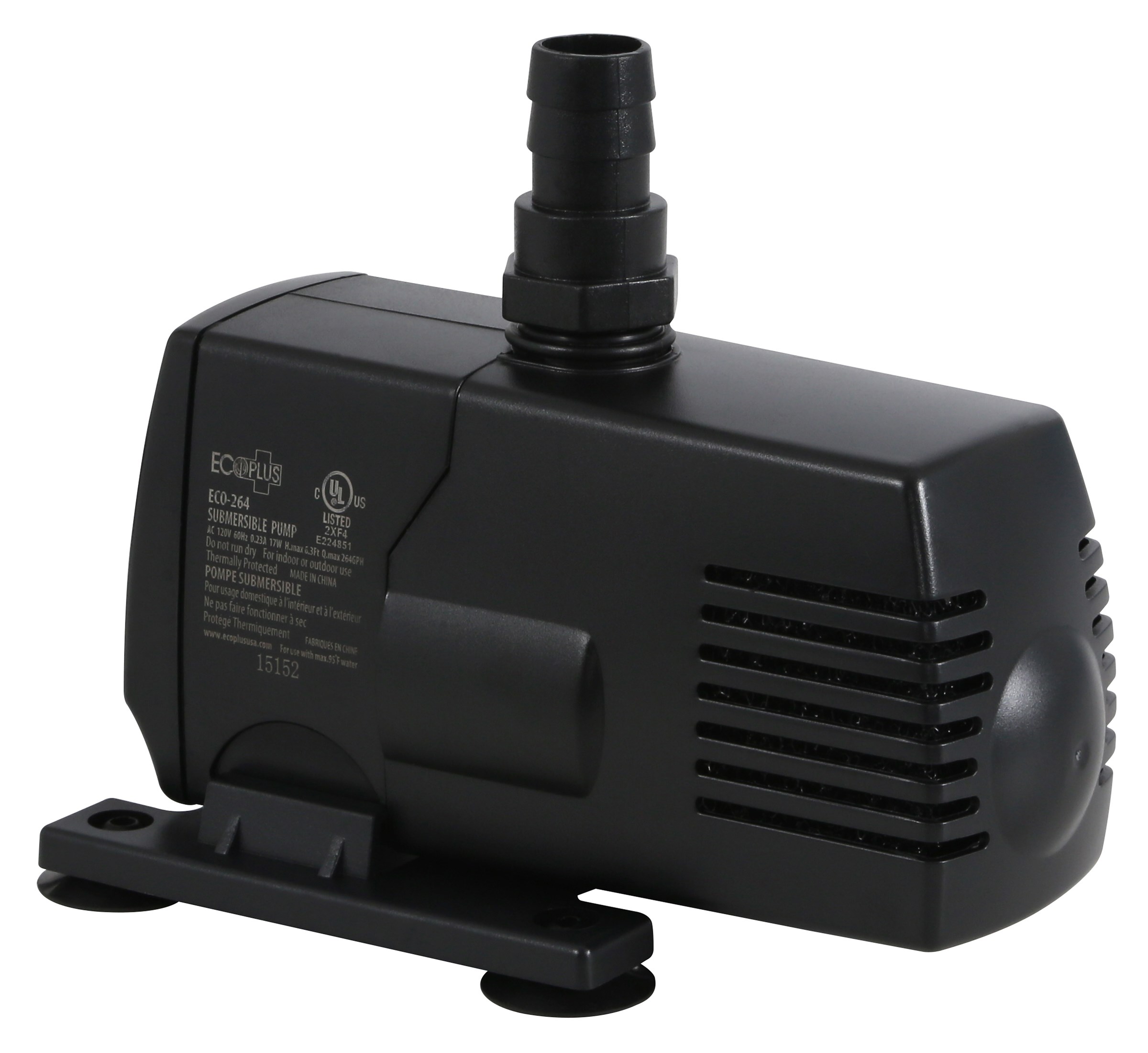 EcoPlus Eco 264 Fixed Flow Submersible/Inline Pump 290 GPH — Single Unit