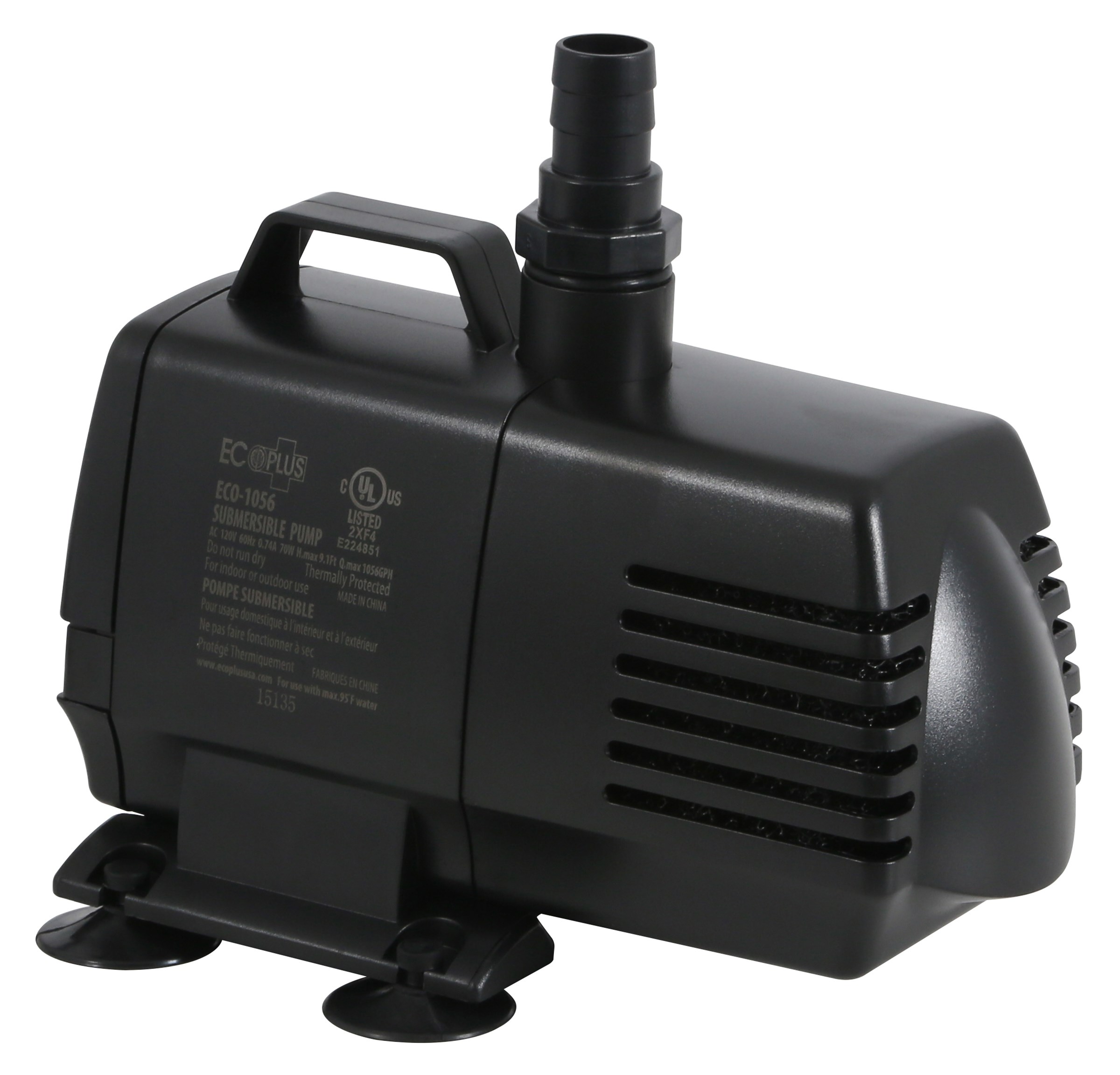 EcoPlus Eco 1056 Fixed Flow Submersible/Inline Pump 1000 GPH — Single Unit
