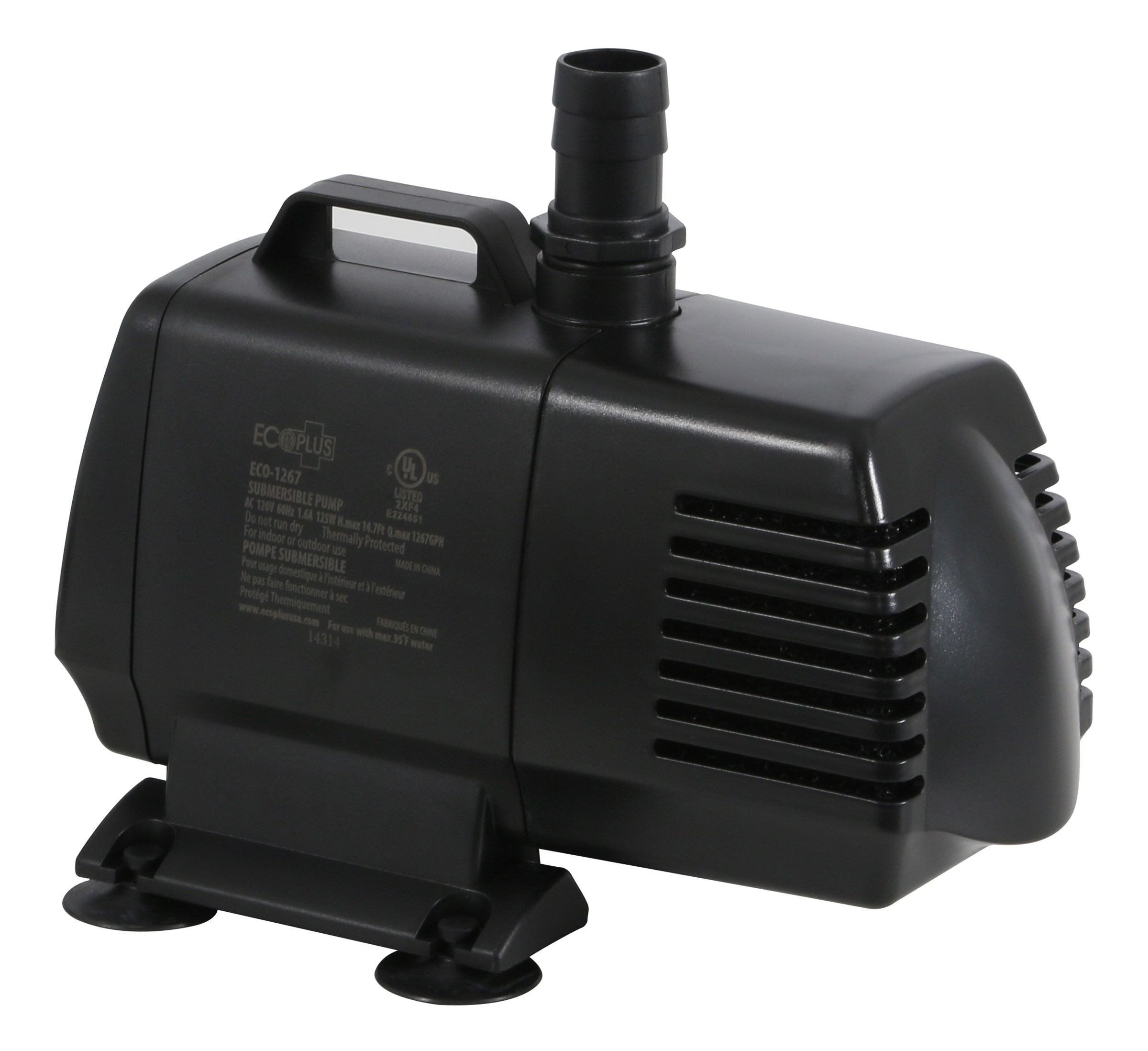 EcoPlus Eco 1267 Fixed Flow Submersible/Inline Pump 1347 GPH — Single Unit