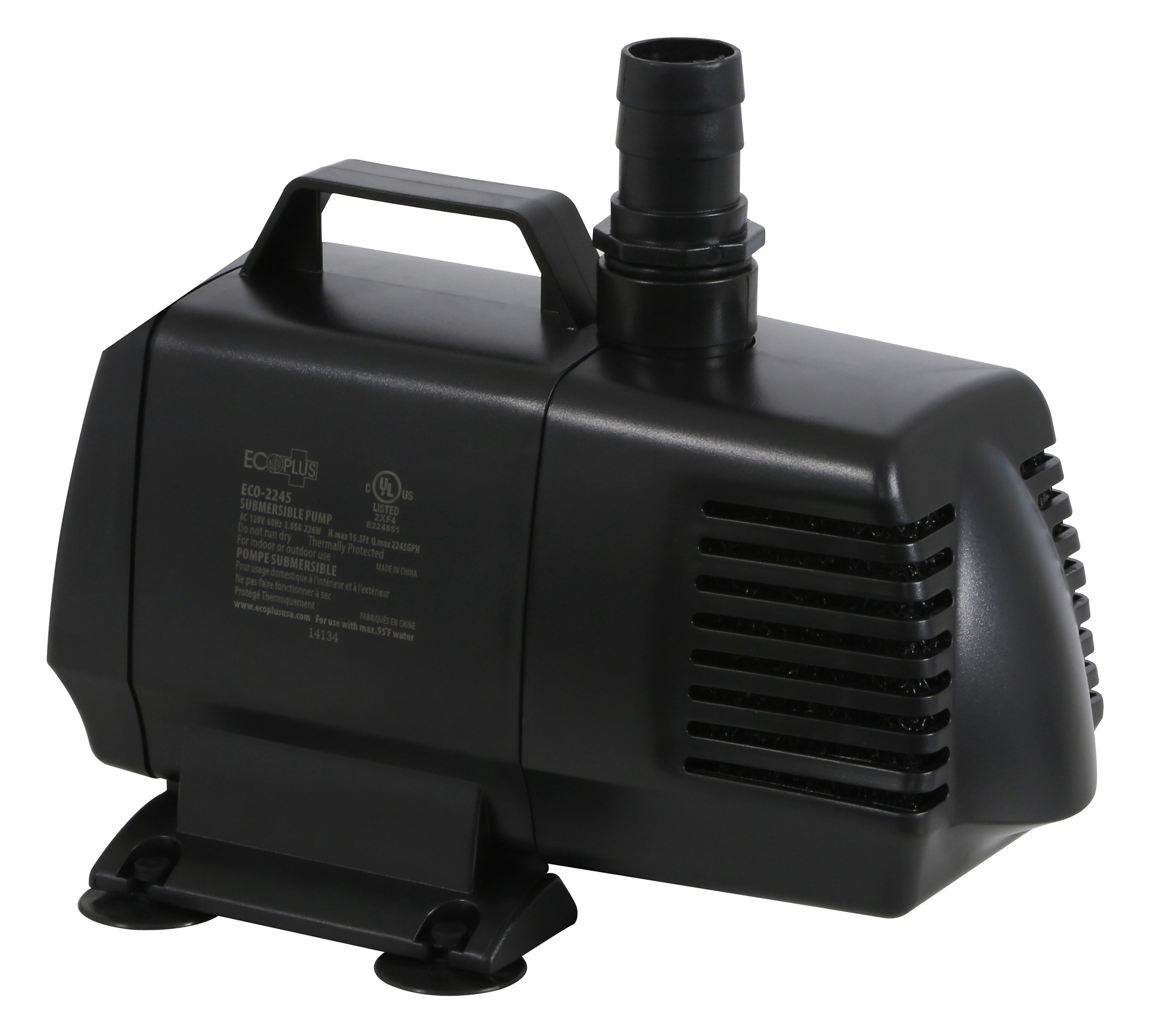 EcoPlus Eco 2245 Fixed Flow Submersible/Inline Pump 2166 GPH — Single Unit