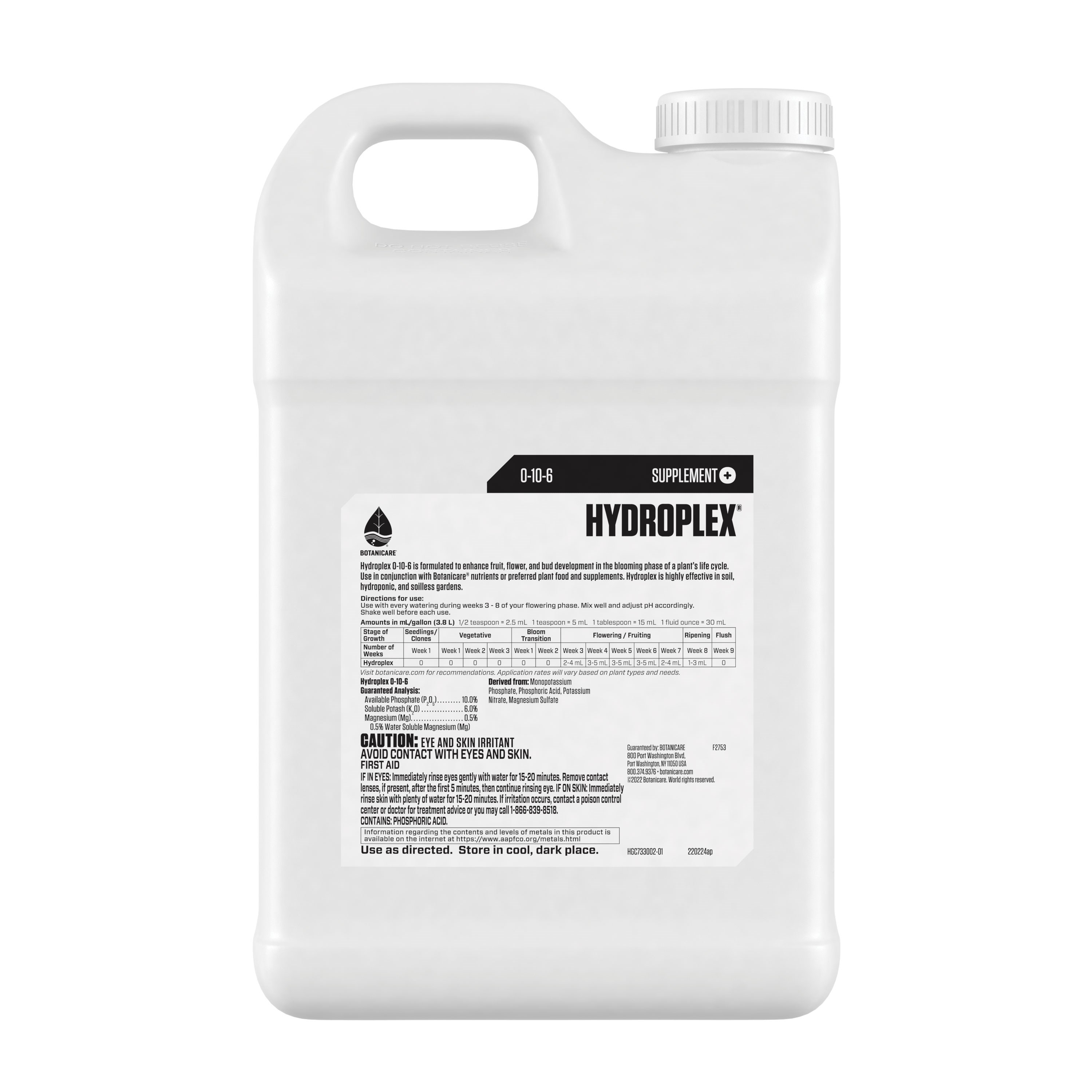 Botanicare 2.5gal Hydroplex Bloom 0-10-6 — Single Unit - Image 2