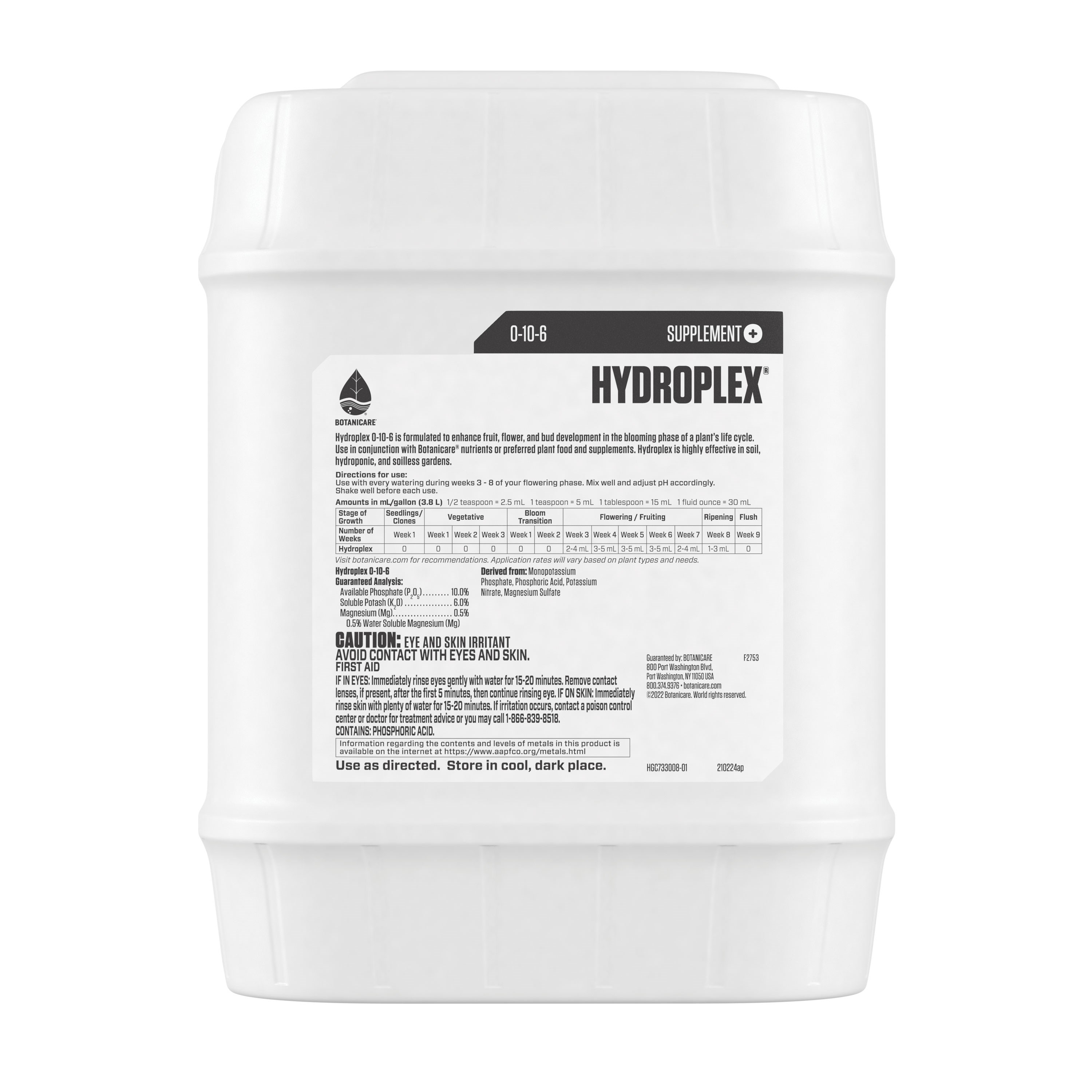 Botanicare 5gal Hydroplex Bloom 0-10-6 — Single Unit - Image 2