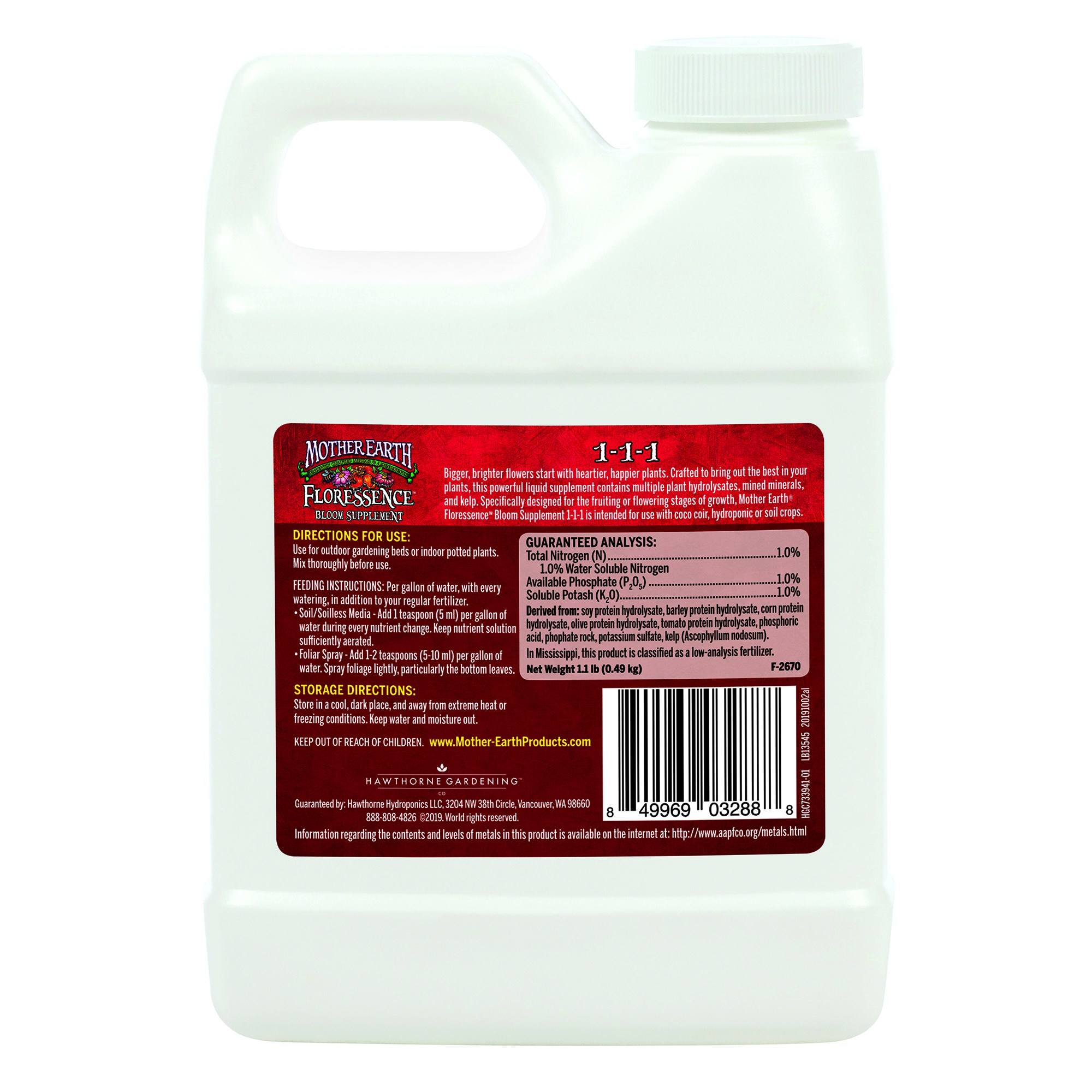 Mother Earth 16oz Floressence Bloom Supplement 1-1-1 — Single Unit - Image 2