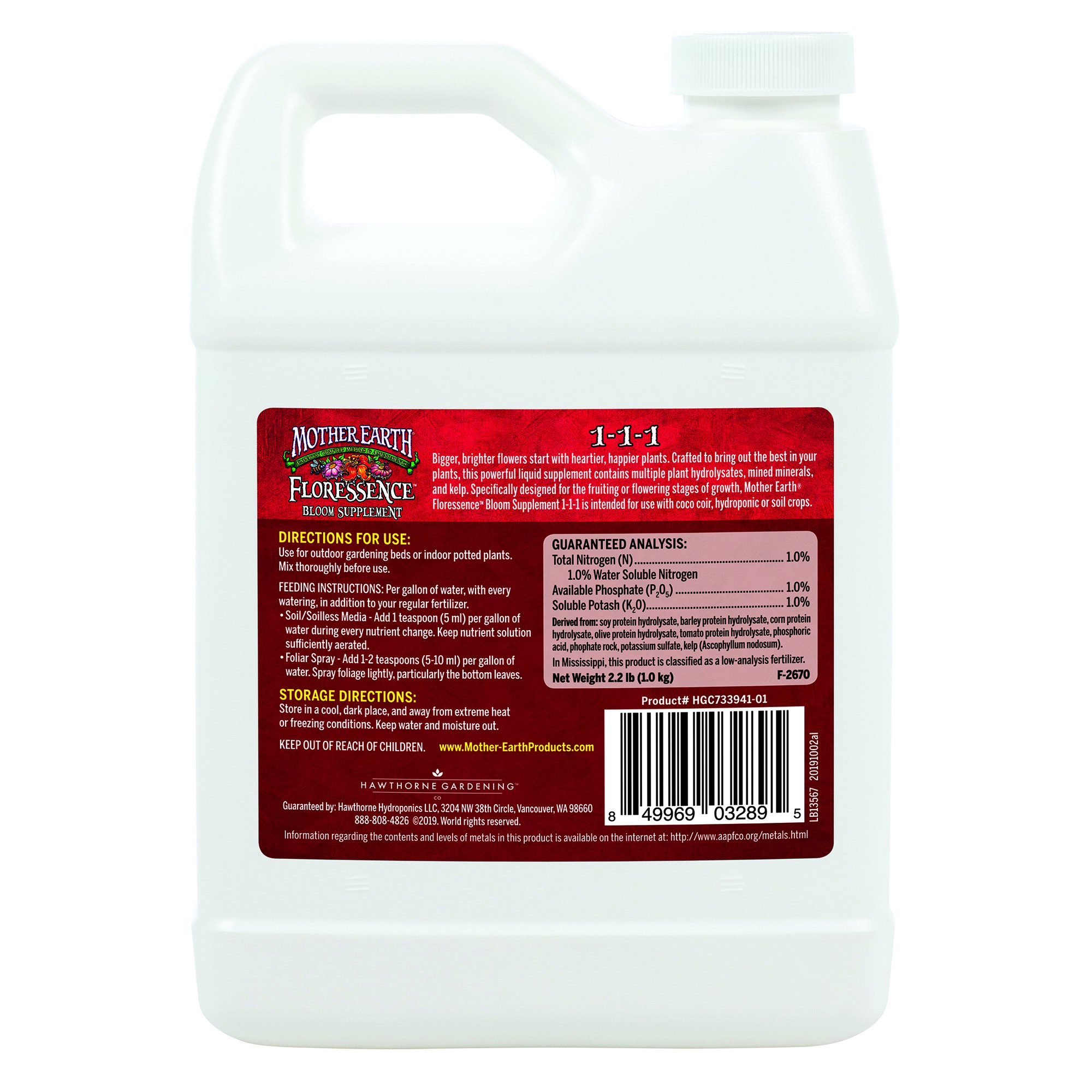Mother Earth 32oz Floressence Bloom Supplement 1-1-1 — Single Unit - Image 2