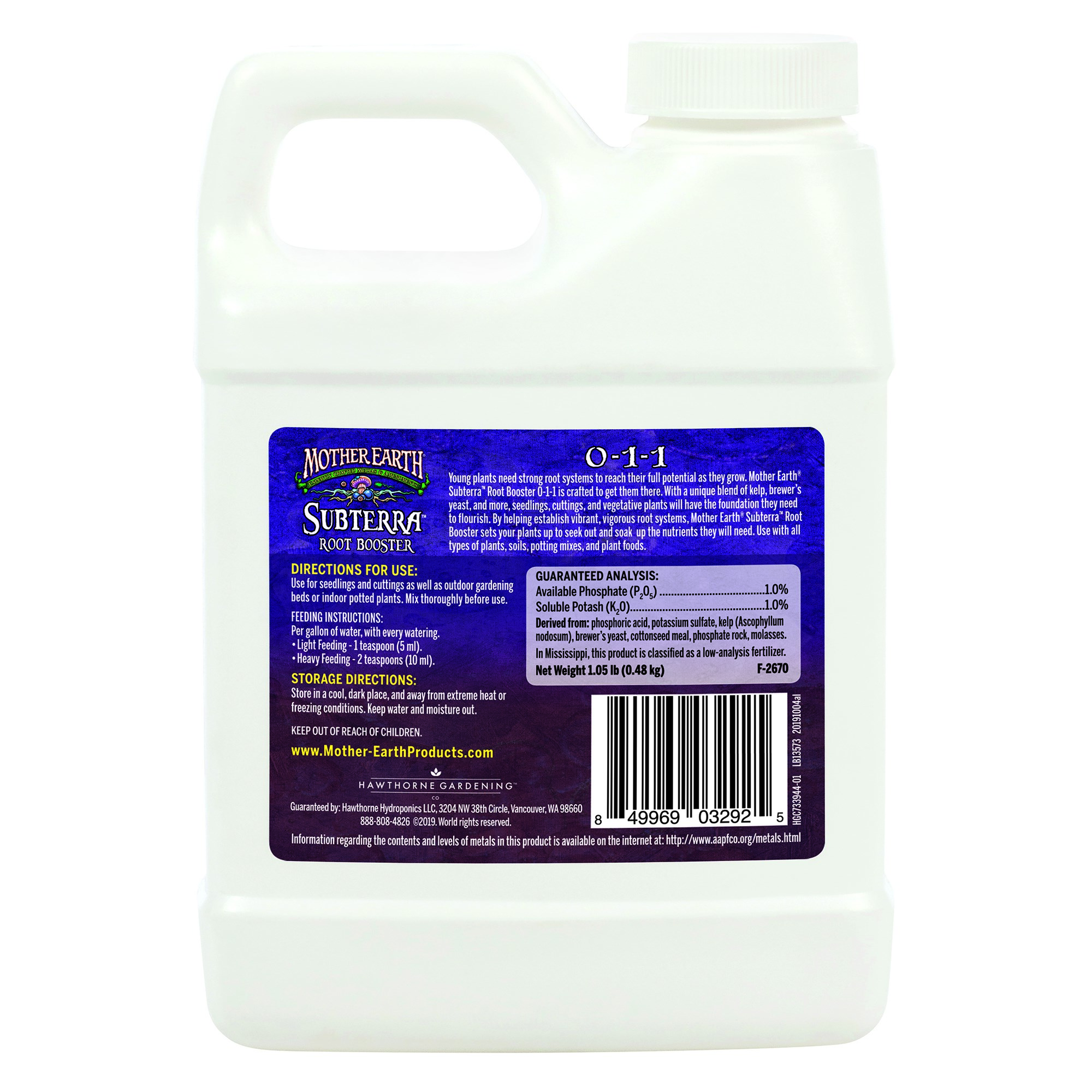 Mother Earth 16oz Subterra Root Booster 0-1-1 — Single Unit - Image 2