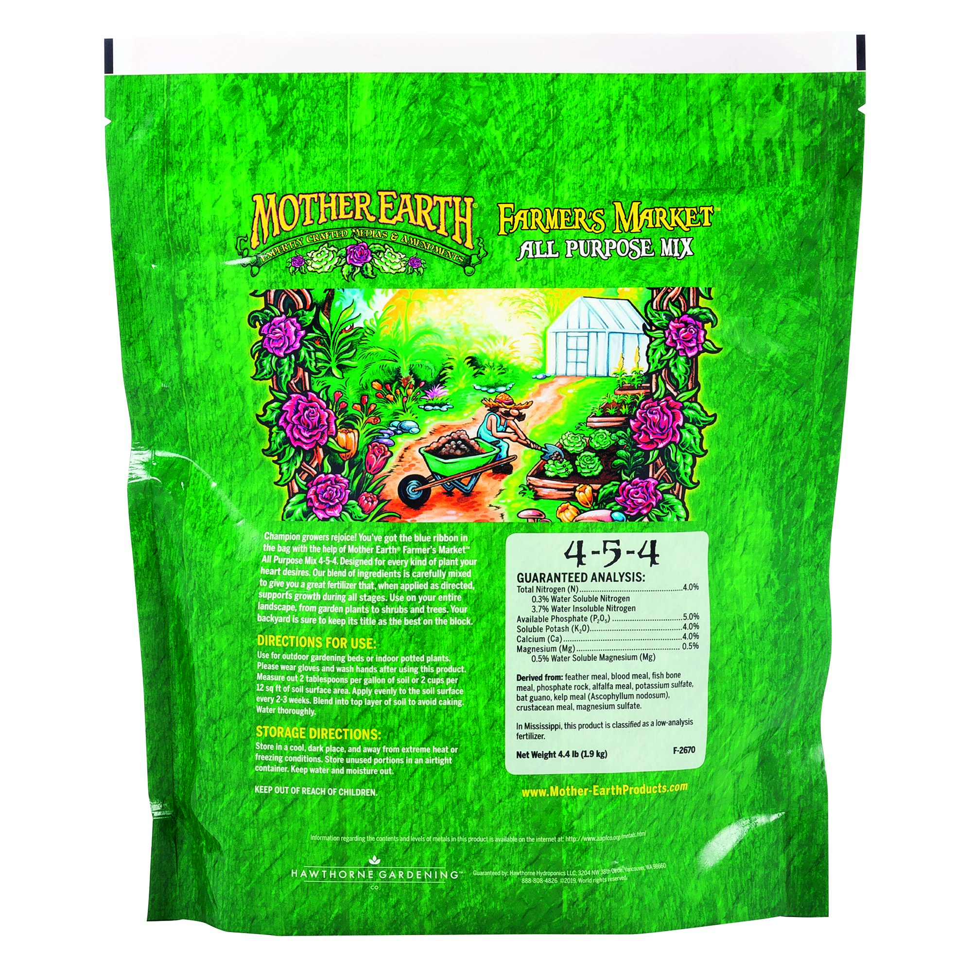 Mother Earth 4.4# Farmers Market All Purpose Mix 4-5-4 — Single Unit - Image 2