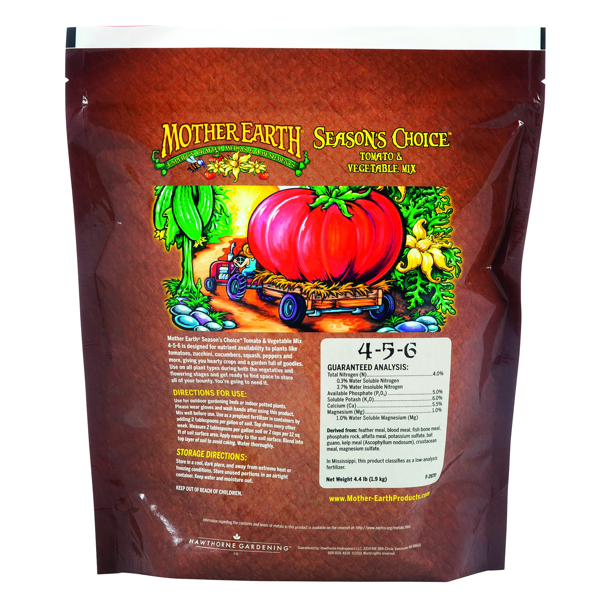 Mother Earth 4.4# Seasons Choice Tomato & Vegetable Mix 4-5-6 — Single Unit - Image 2