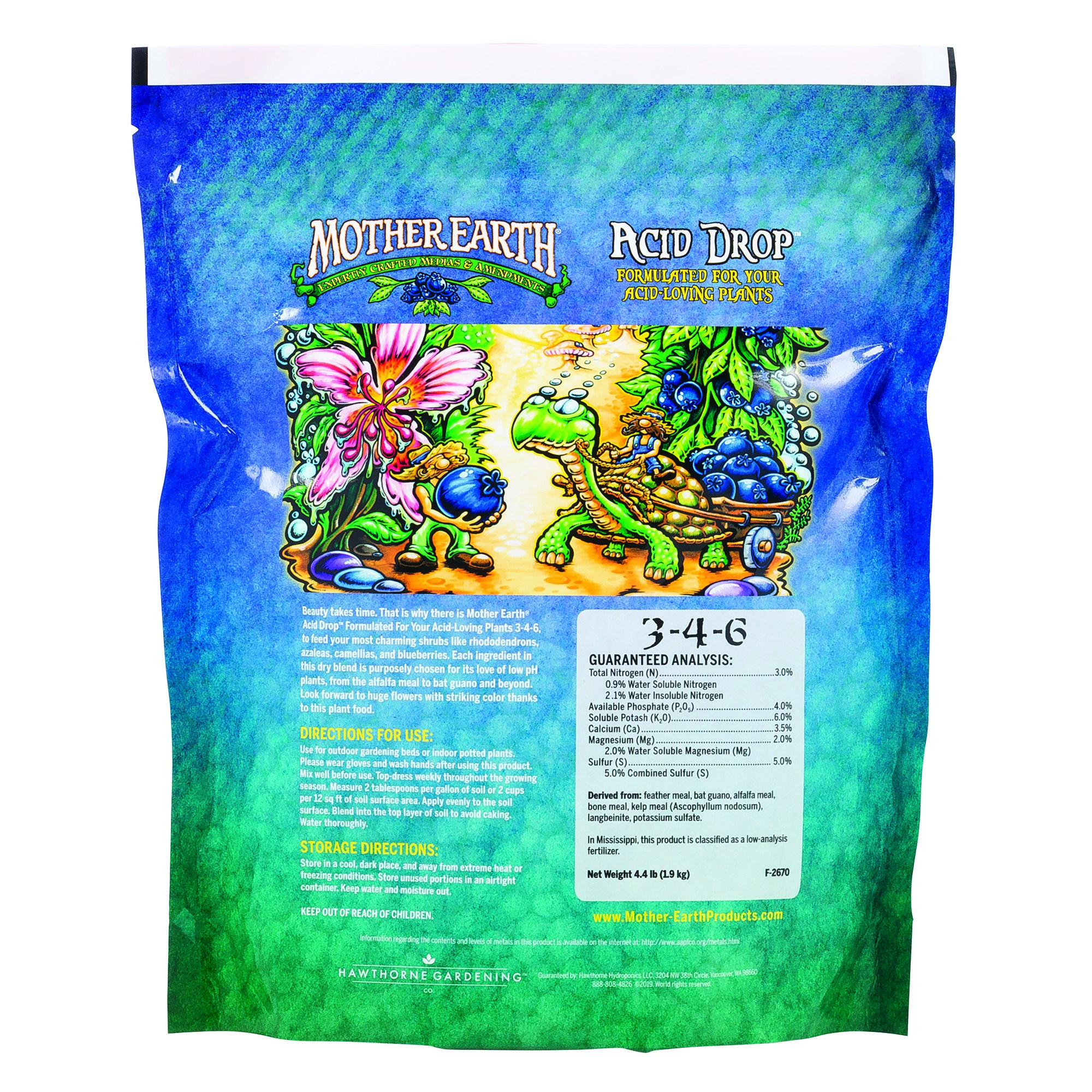 Mother Earth 4.4# Acid Drop For Acid Loving Plants 3-4-6 — Single Unit - Image 2
