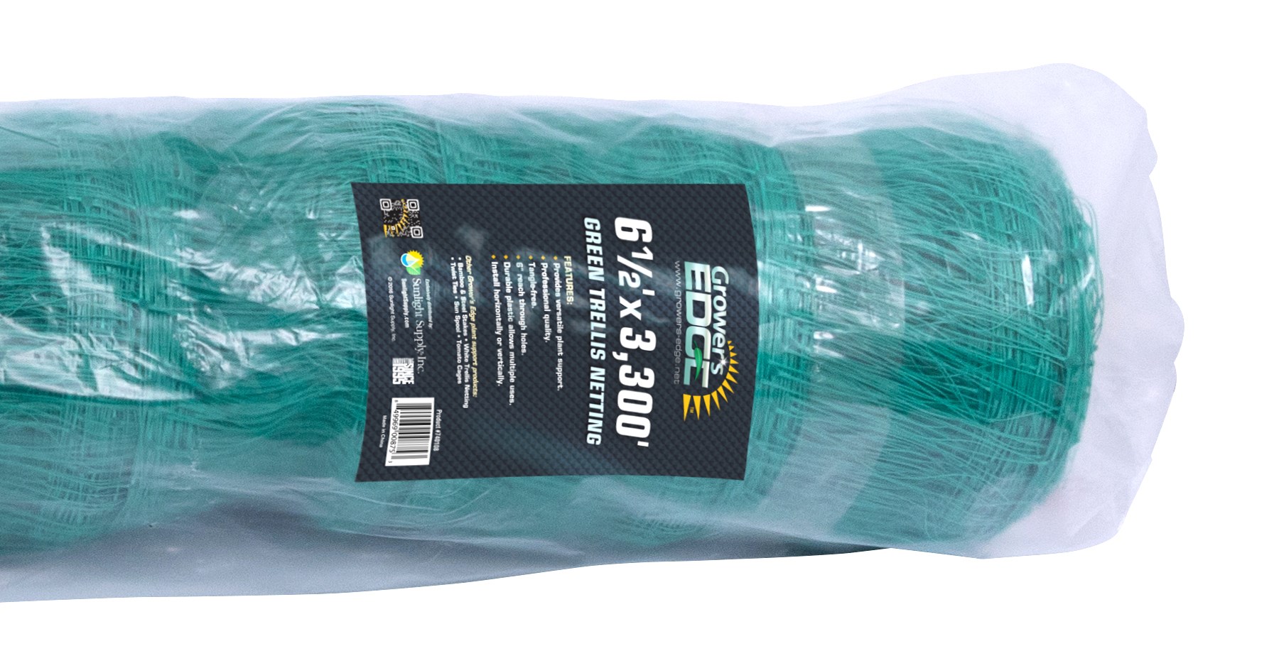 Grower's Edge 6.5ft x 3300ft Trellis Netting Bulk Roll Green — Single Unit - Image 2