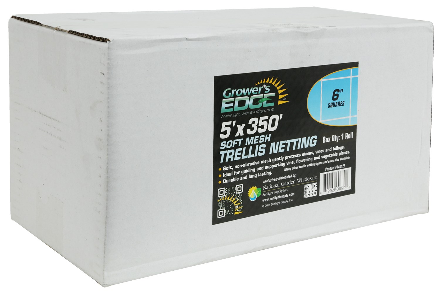 Grower's Edge 5ft x 350ft Soft Mesh Trellis Netting Bulk Roll w/ 6in Squares — Single Unit - Image 3