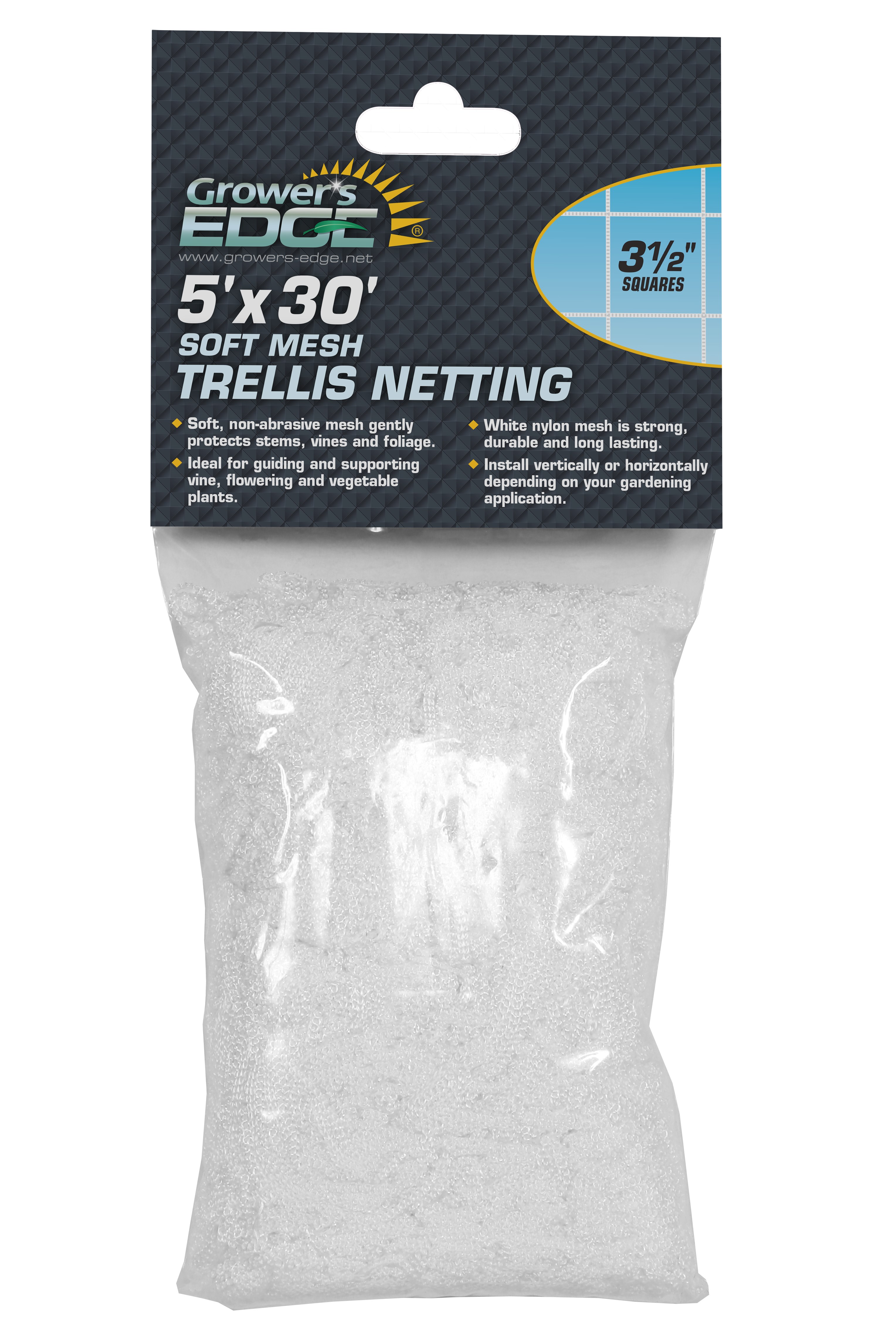 Grower's Edge 5ft x 30ft Soft Mesh Trellis Netting w/ 3.5in Squares — Single Unit
