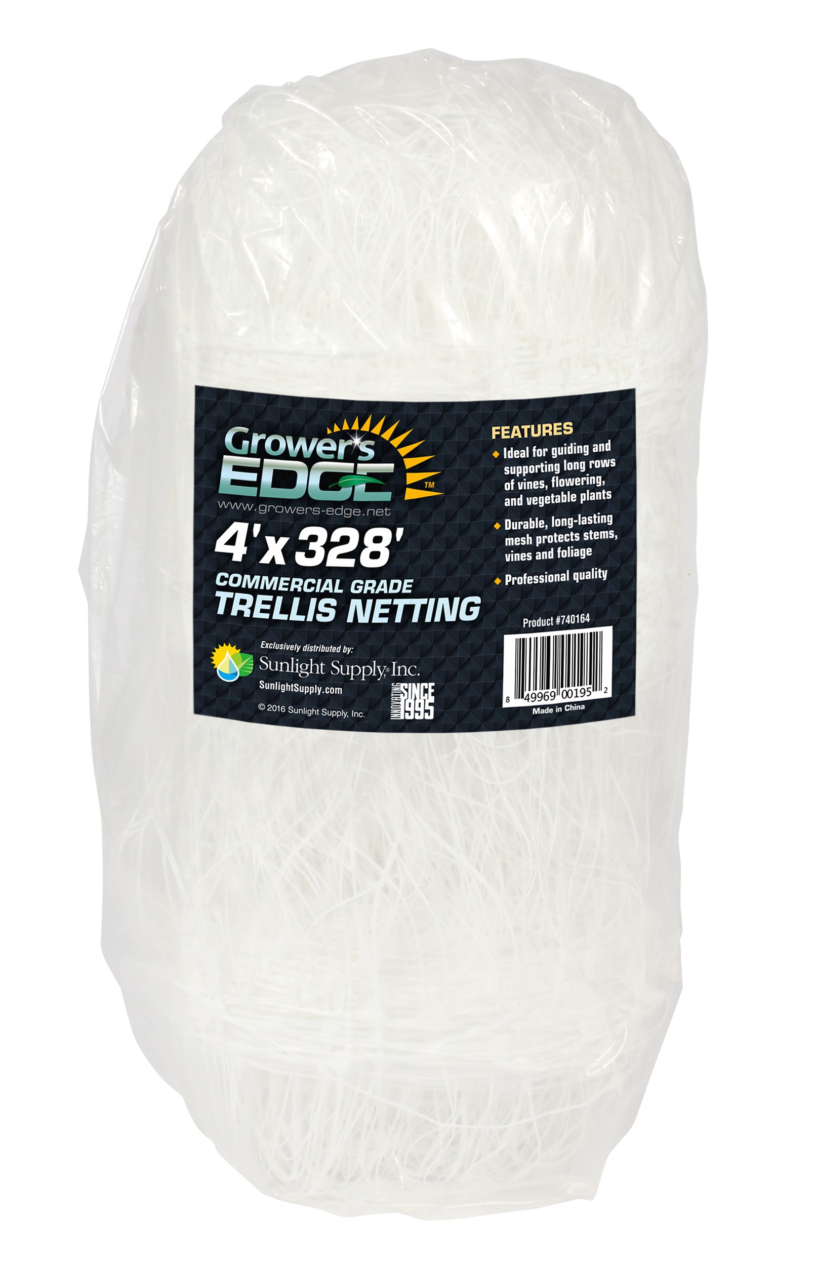 Grower's Edge 4ft x 328ft Commercial Grade Trellis Netting — Single Unit