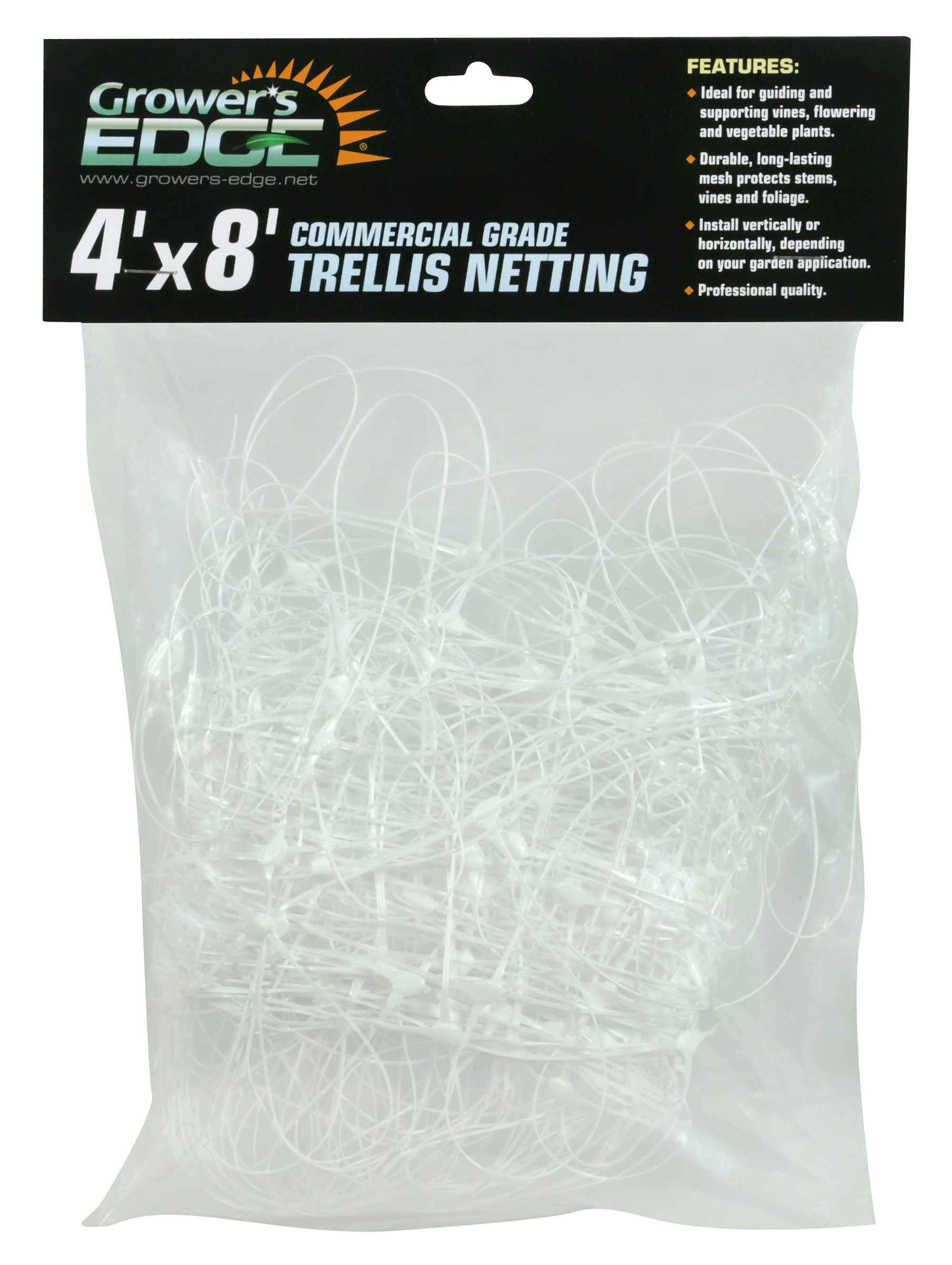 Grower's Edge 4ft x 8ft Commercial Grade Trellis Netting — Single Unit