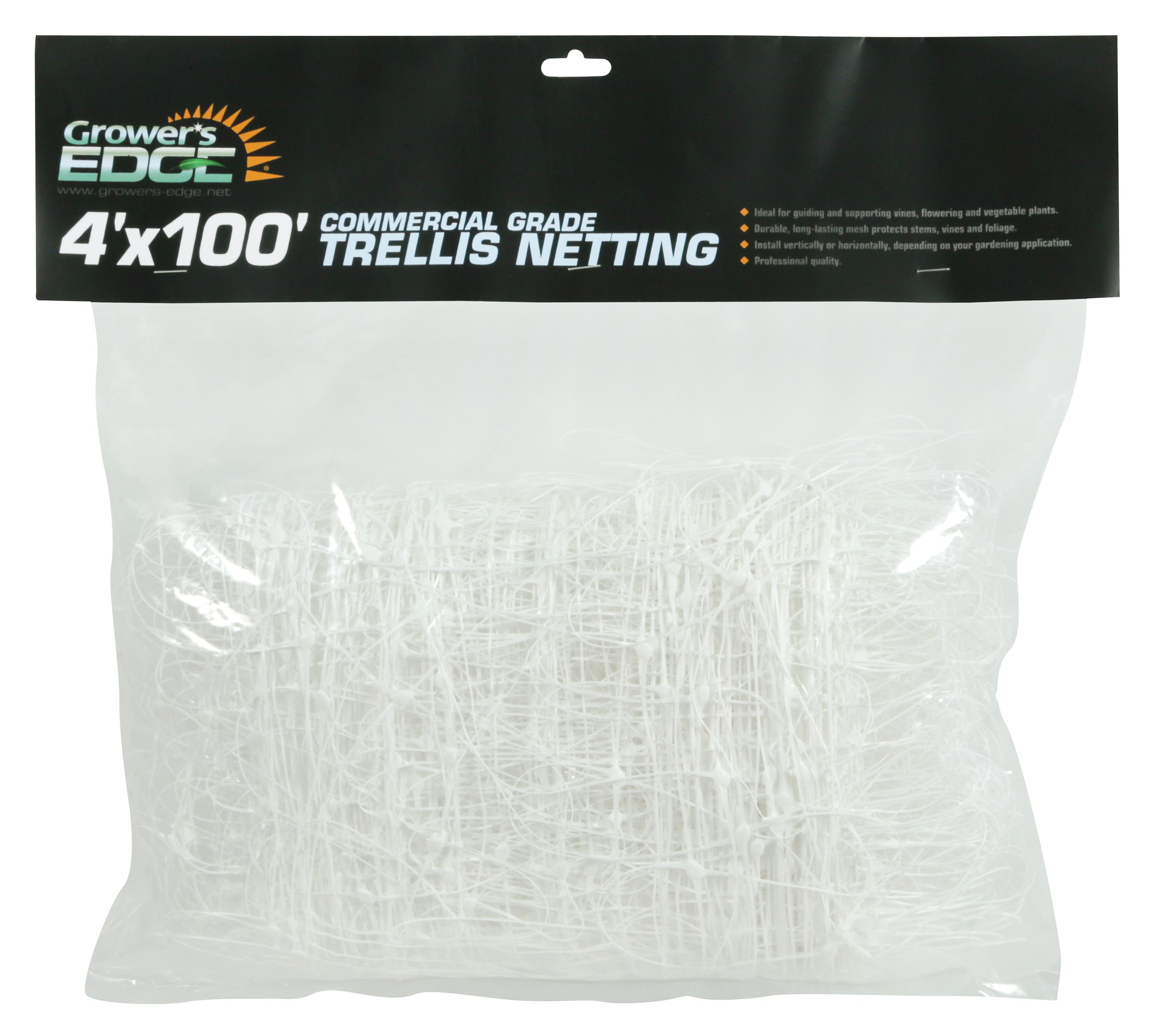 Grower's Edge 4ft x 100ft Commercial Grade Trellis Netting — Single Unit