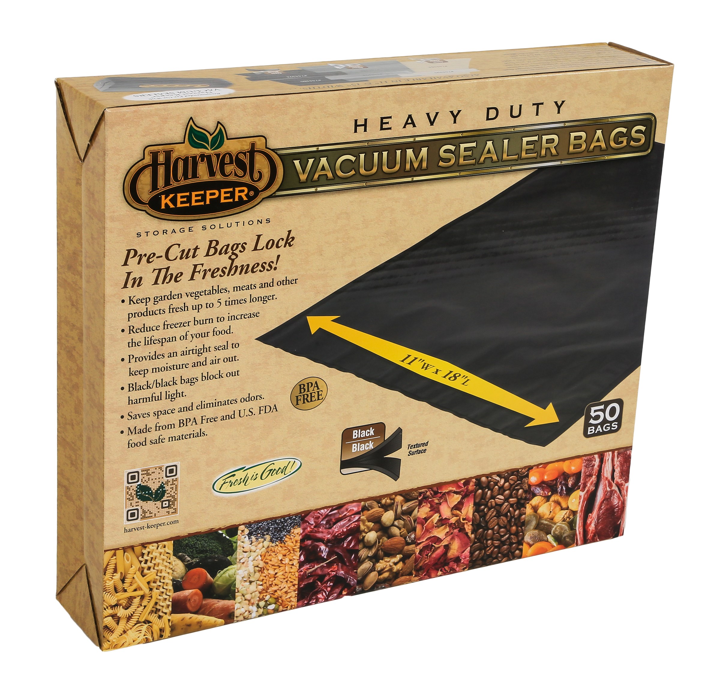 Harvest Keeper 50pk 11in x 18in Precut Bags Black / Black — Single Unit - Image 2