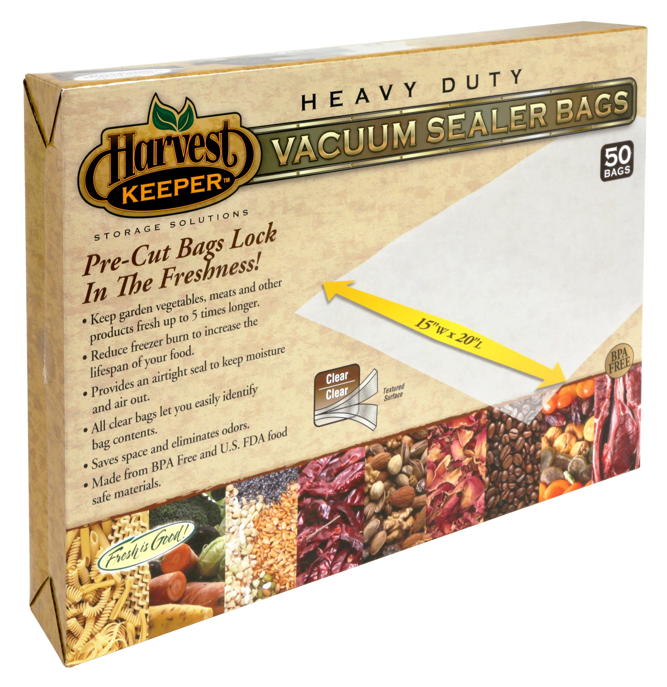 Harvest Keeper 50pk 15in x 20in Precut Bags All Clear — Single Unit - Image 2