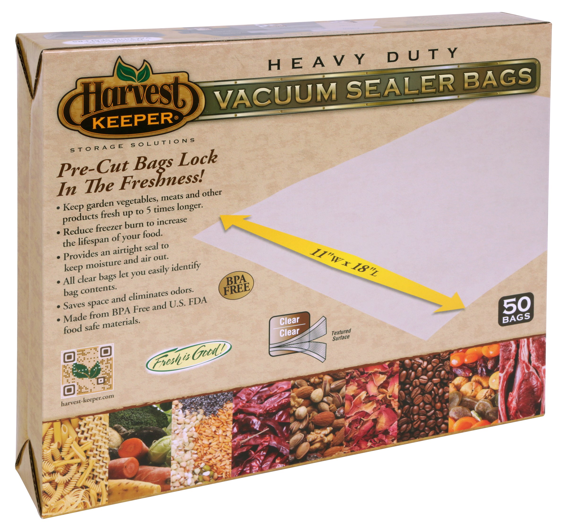Harvest Keeper 50pk 11in x 18in Precut Bags All Clear — Single Unit - Image 2