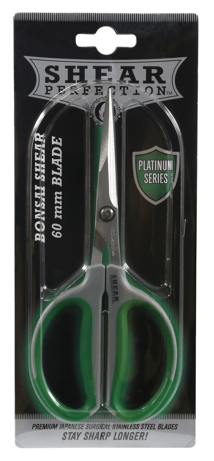 Shear Perfection Platinum Stainless Steel Bonsai Scissors w/2.4in Straight Blades — Single Unit - Image 2