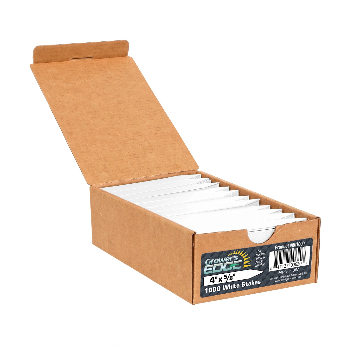 Grower's Edge 1000pc Box Plant Stake Labels White — Single Unit