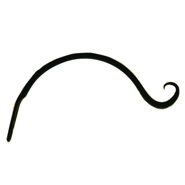 Hookery 6" Curved Hanger With Upturned Hook — priced per each; minimum 12; multiples of 12