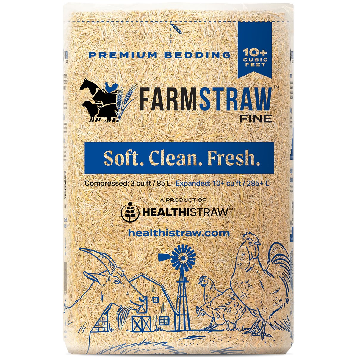 FarmStraw 3cf Fine Animal Bedding Wheat Straw