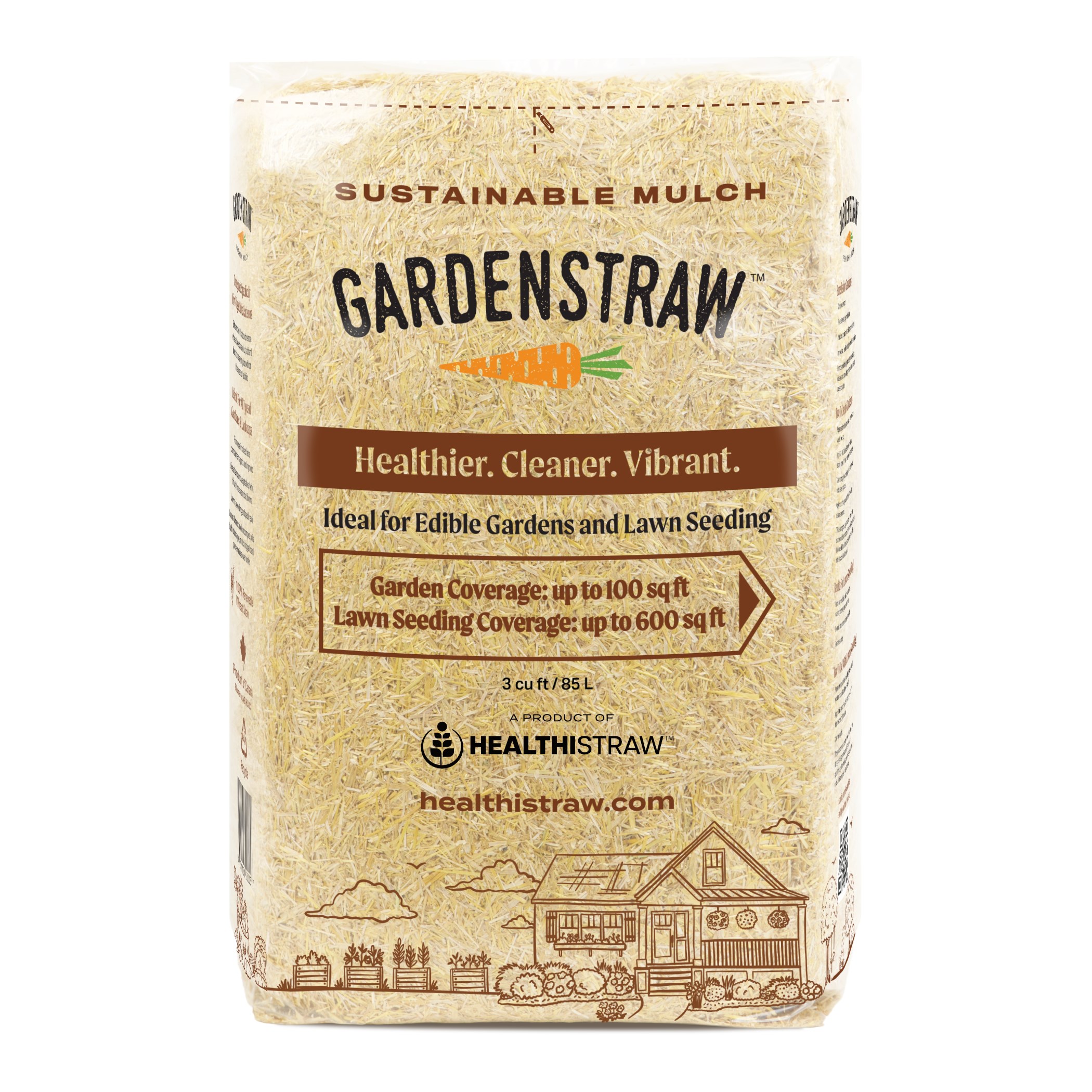GardenStraw 3cf Premium Wheat Straw Mulch