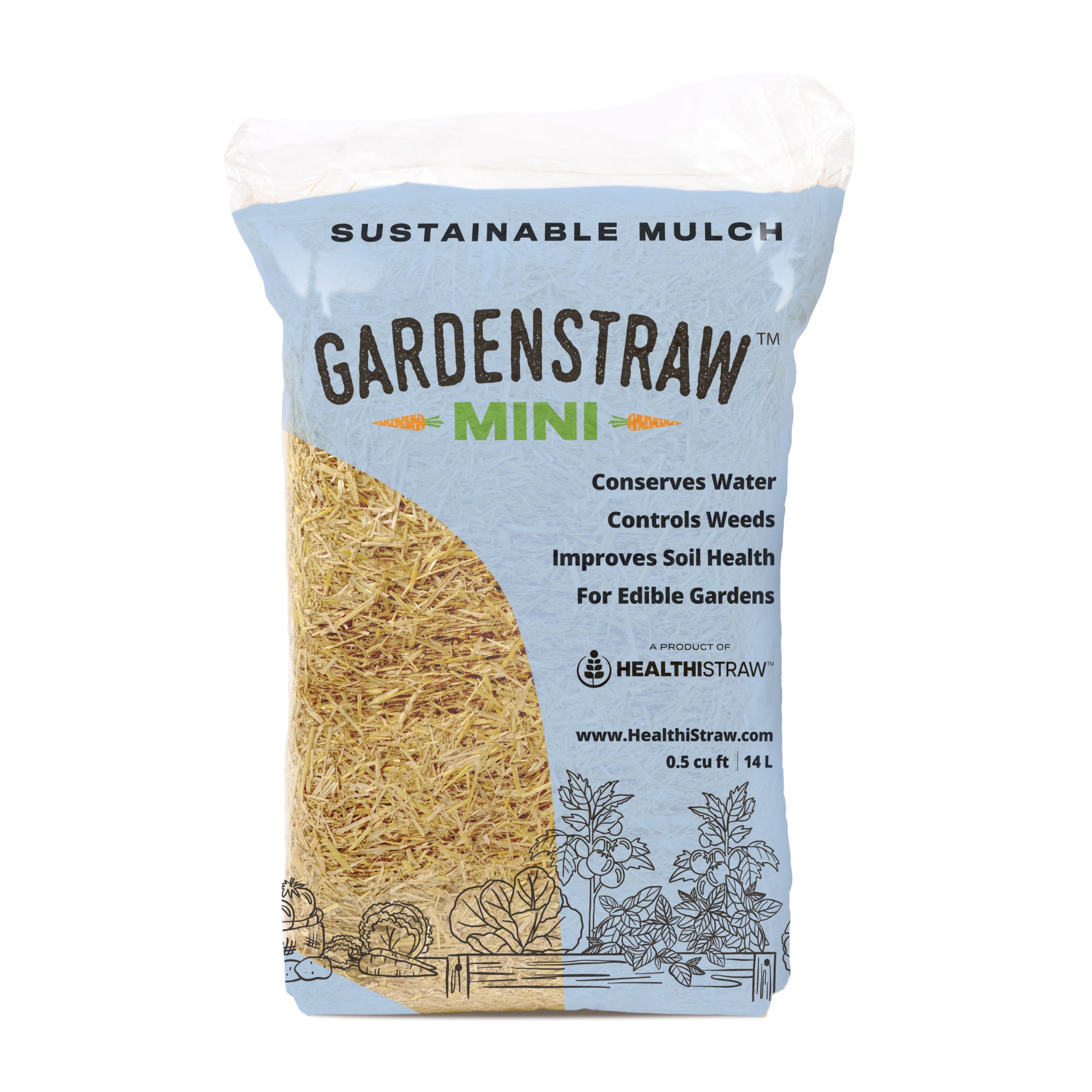 GardenStraw 0.5cf Mini Premium Wheat Straw Mulch — priced per each; minimum 4; multiples of 4