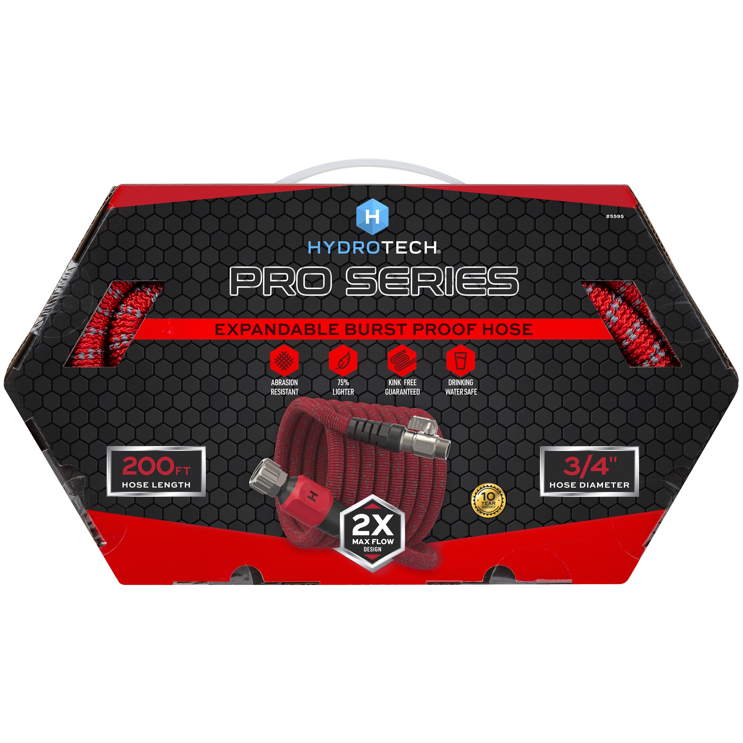 Hydrotech 3/4"x200' ProSeries Expandable Max-Flow Hose Red — priced per each; minimum 3; multiples of 3