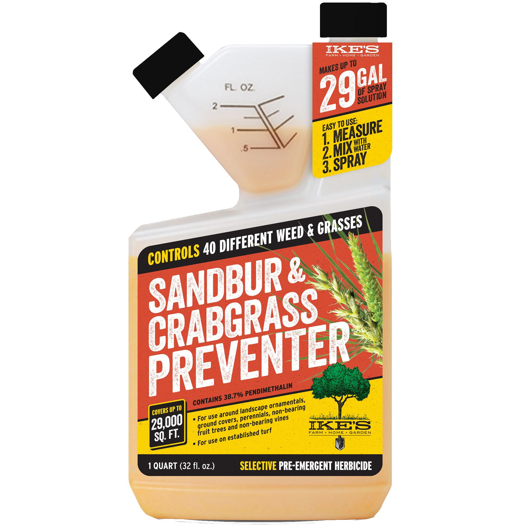 IKES 1qt Sandbur & Crabgrass Preventer Pendmethalin 38.7% — priced per each; minimum 6; multiples of 6