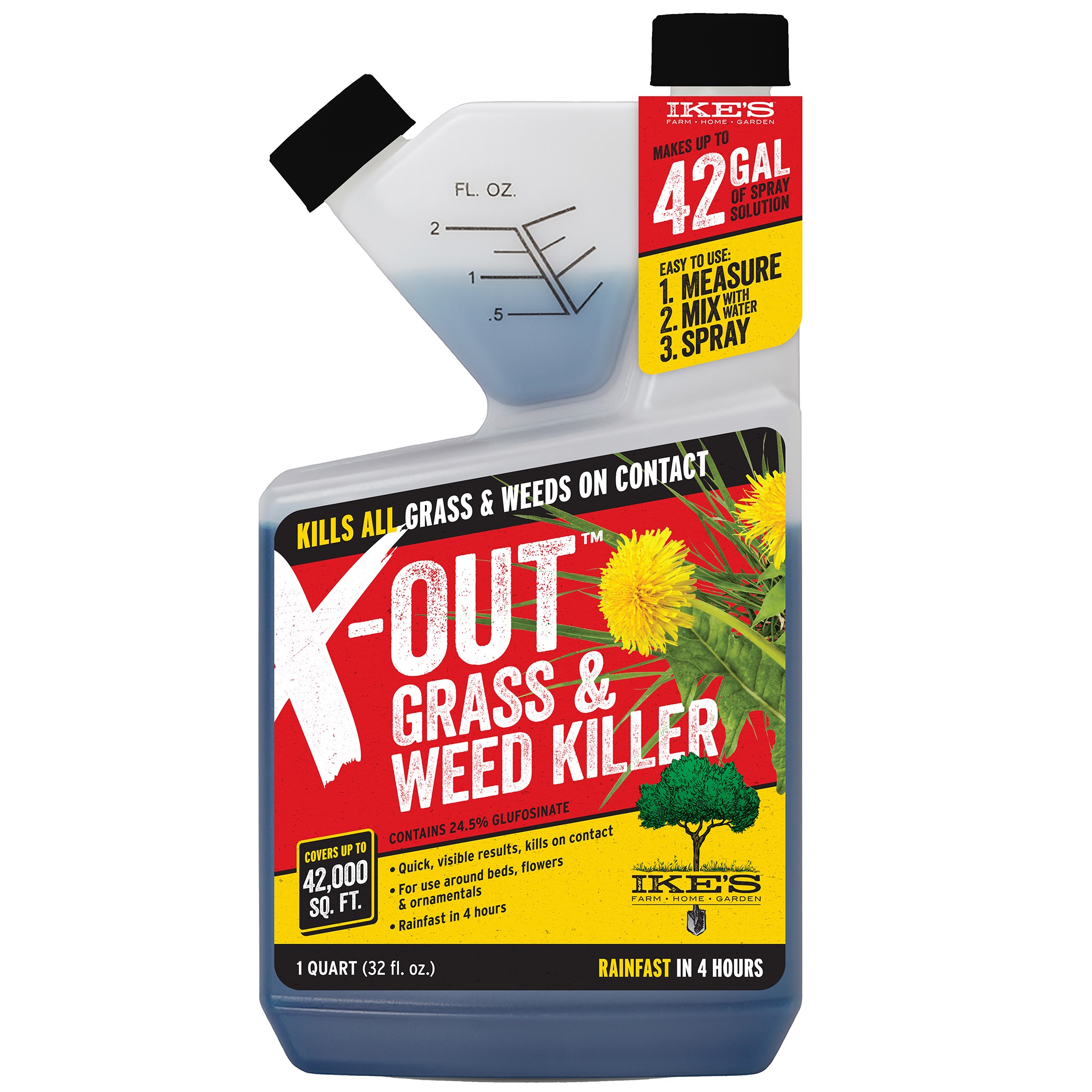 IKES 32oz X-Out Grass & Weed Killer Glufosinate 24.5% — priced per each; minimum 12; multiples of 12