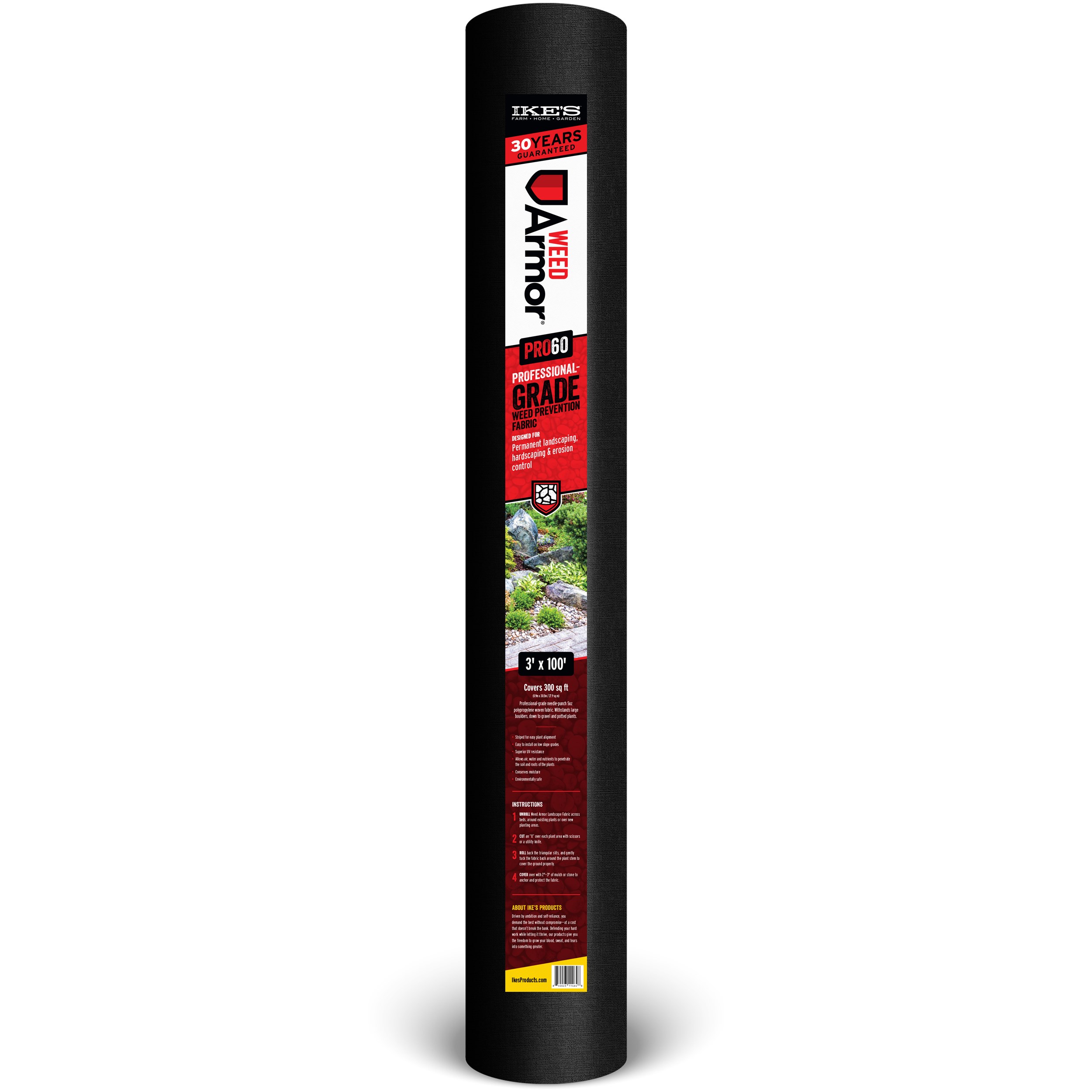 IKES 8'x250' Weed Armor Pro60 Prevention Fabric 30yr 5oz Woven & Punched