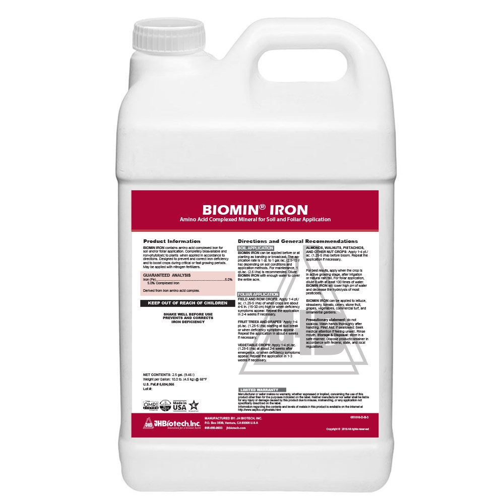 JH Biomin Iron 5% Fe 2.5Gl OMRI — Single Unit