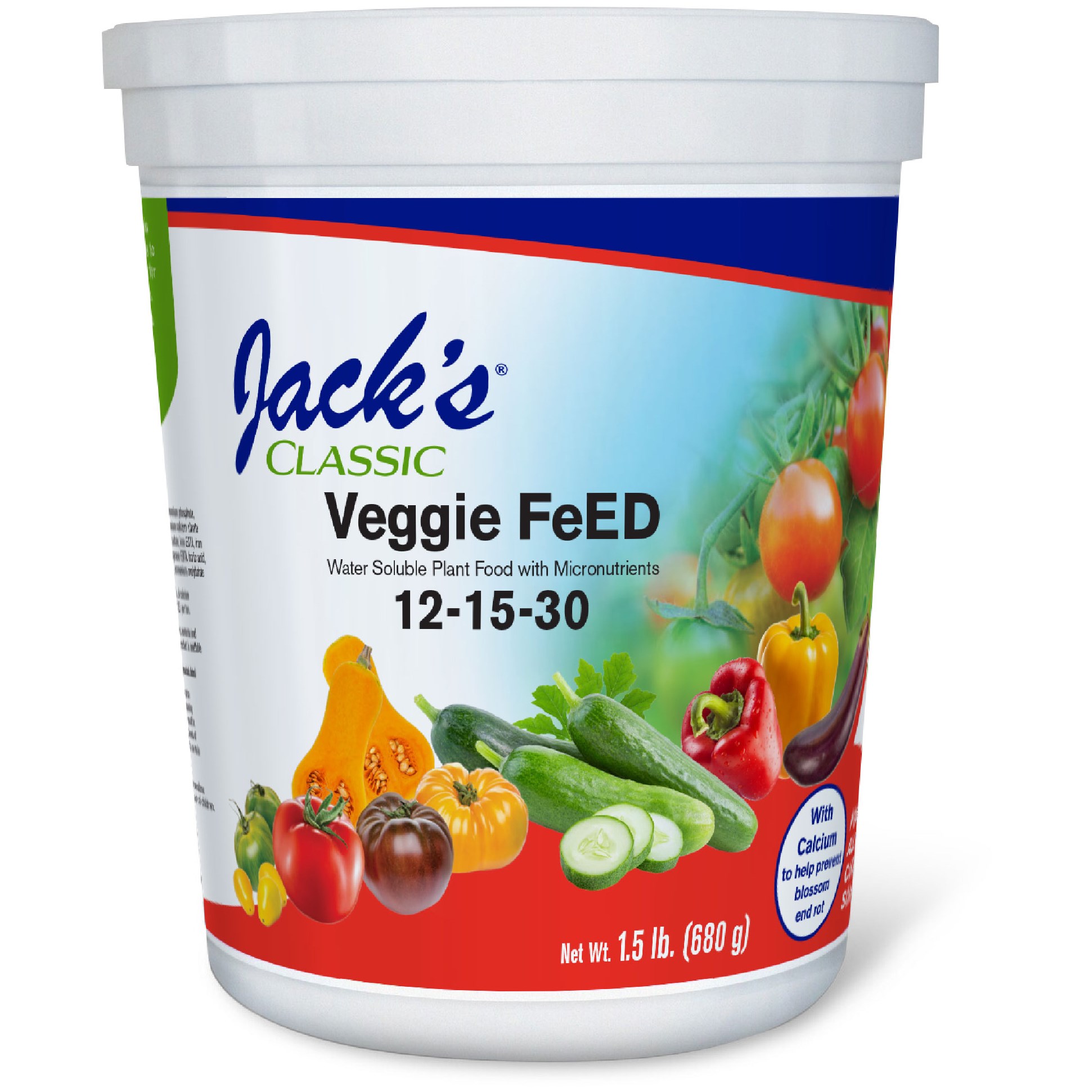 Jacks Classic 1.5# Veggie FeED 12-15-30 — priced per each; minimum 12; multiples of 12